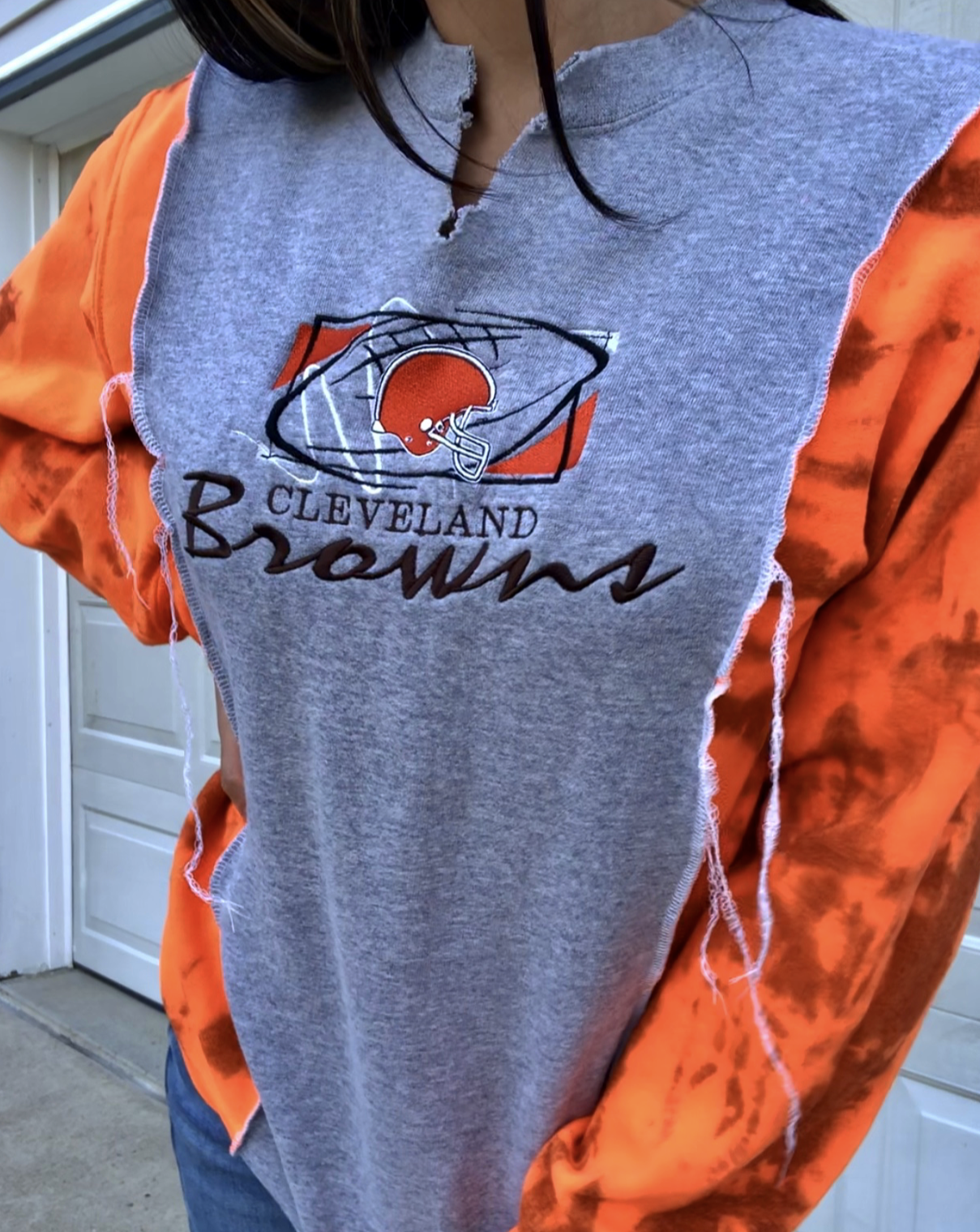 VINTAGE TIE DYE BROWNS CREWNECK
