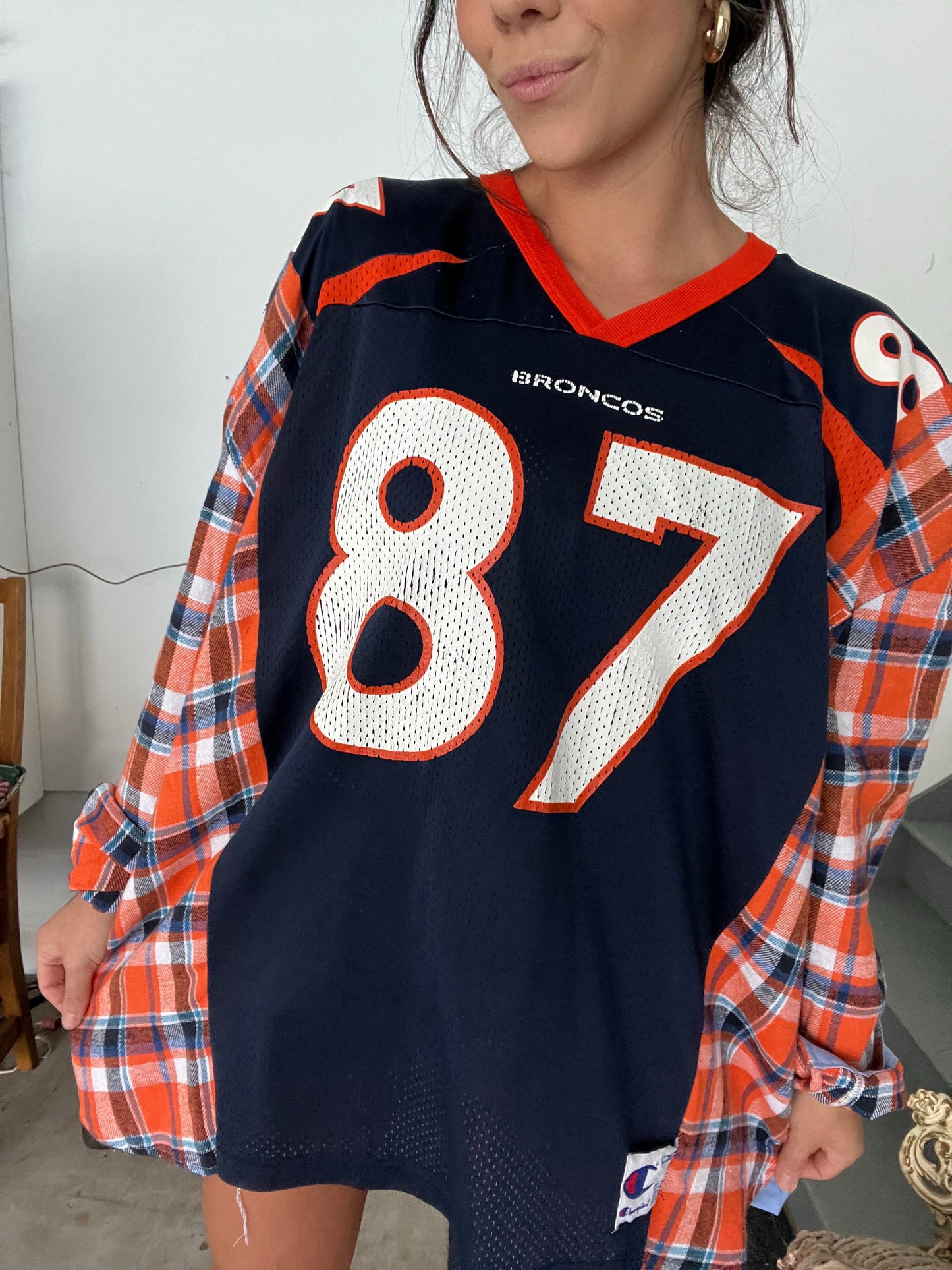 #84 MCCAFFREY BRONCOS JERSEY X FLANNEL