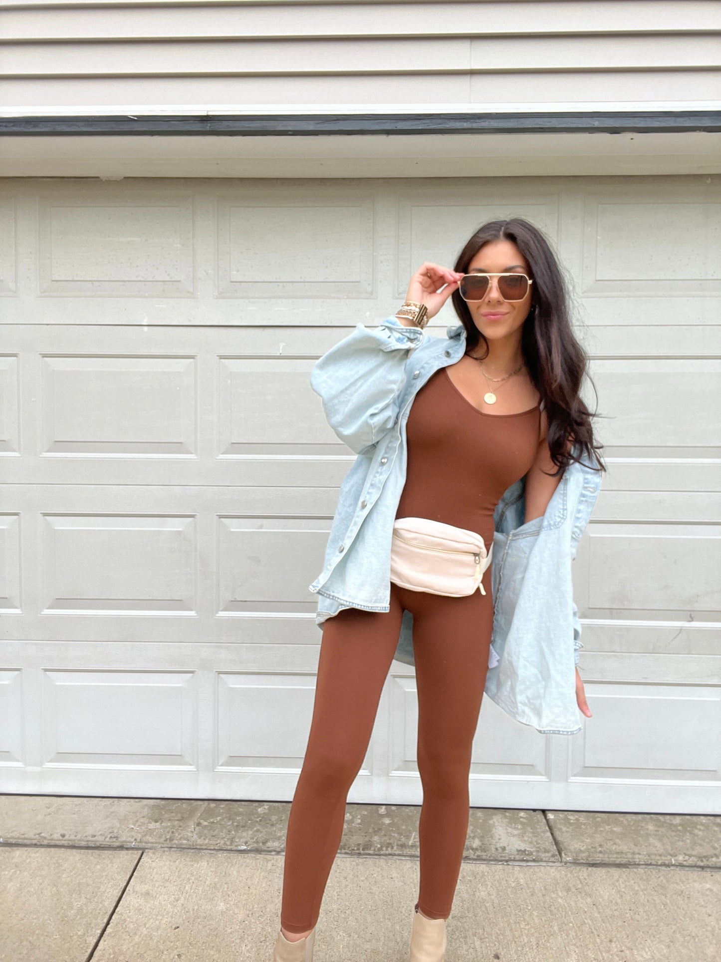 HERE WE GO BROWNIES LIGHT WASH DENIM SHACKET