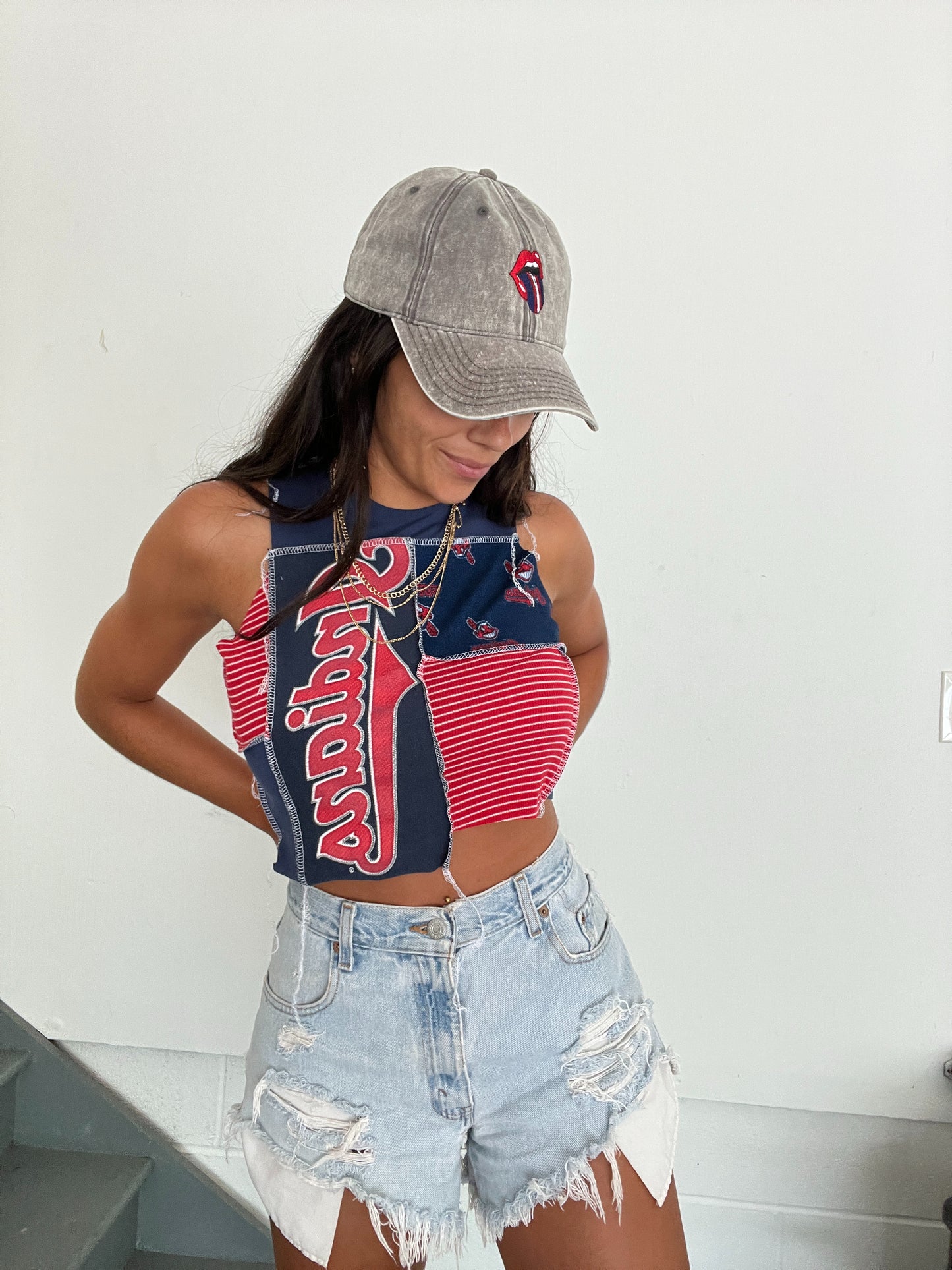 NAVY AND RED CLASSIC PATCHWORK TANK