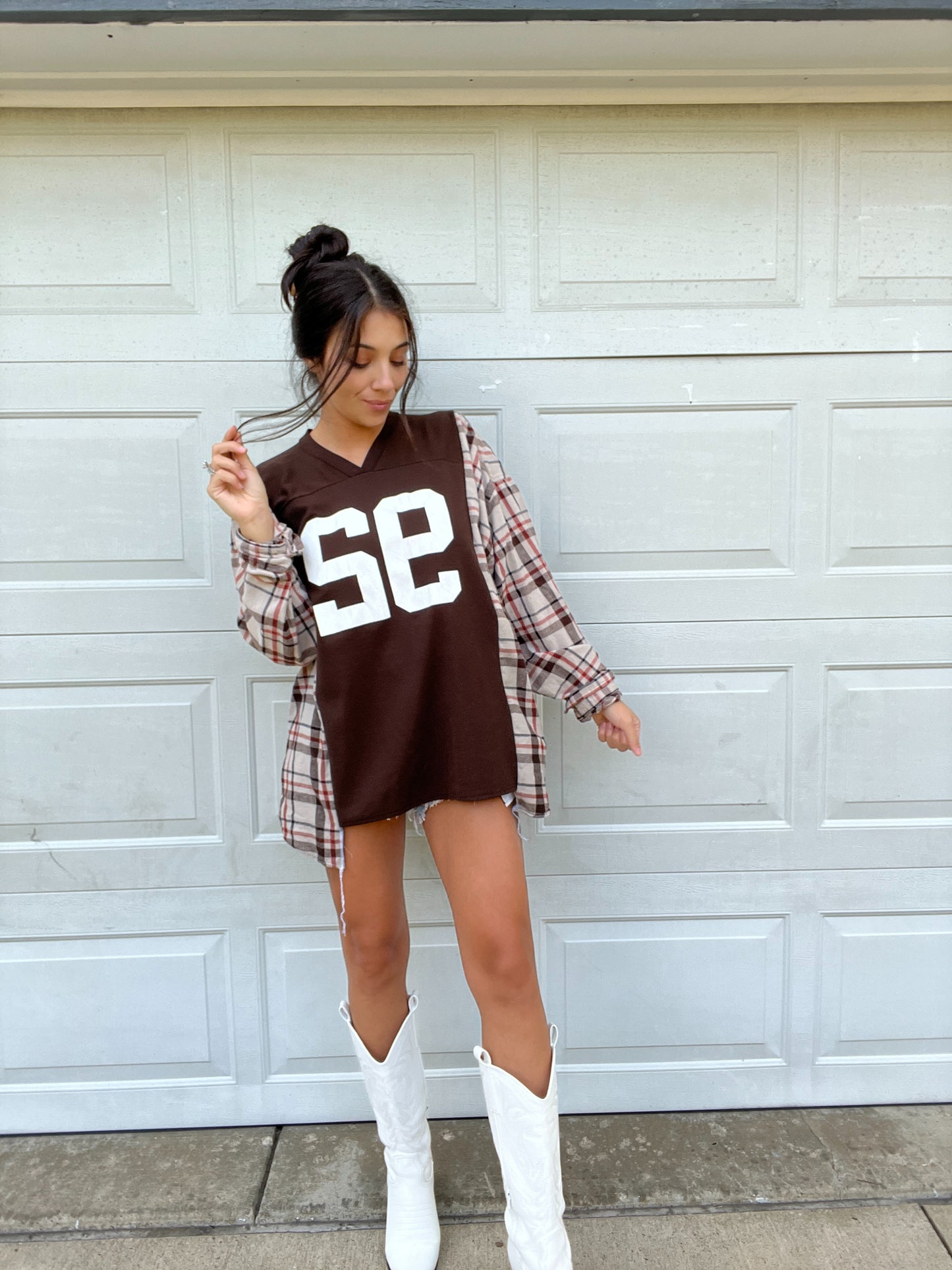 C BROWN JERSEY X FLANNEL