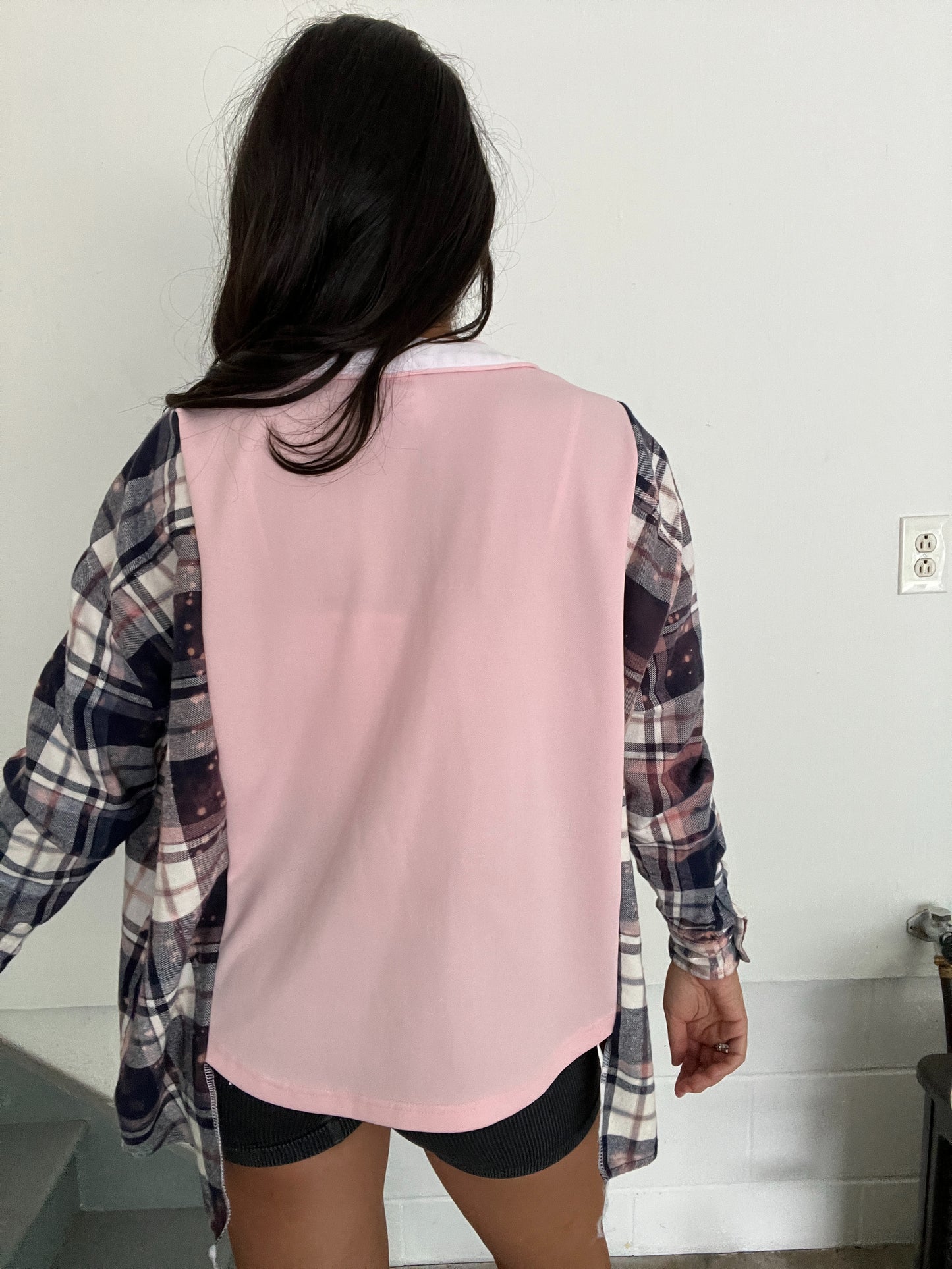 NO NAME PINK JERSEY FLANNEL