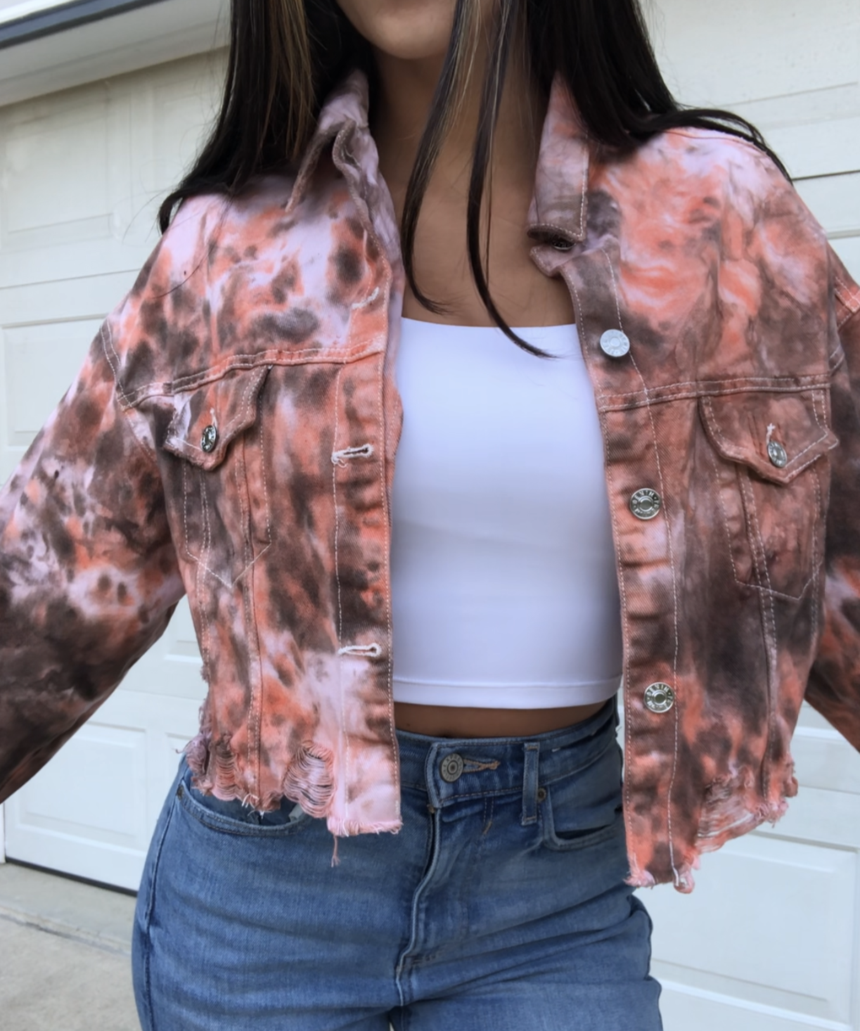 TIE DYE CROPPED JACKET