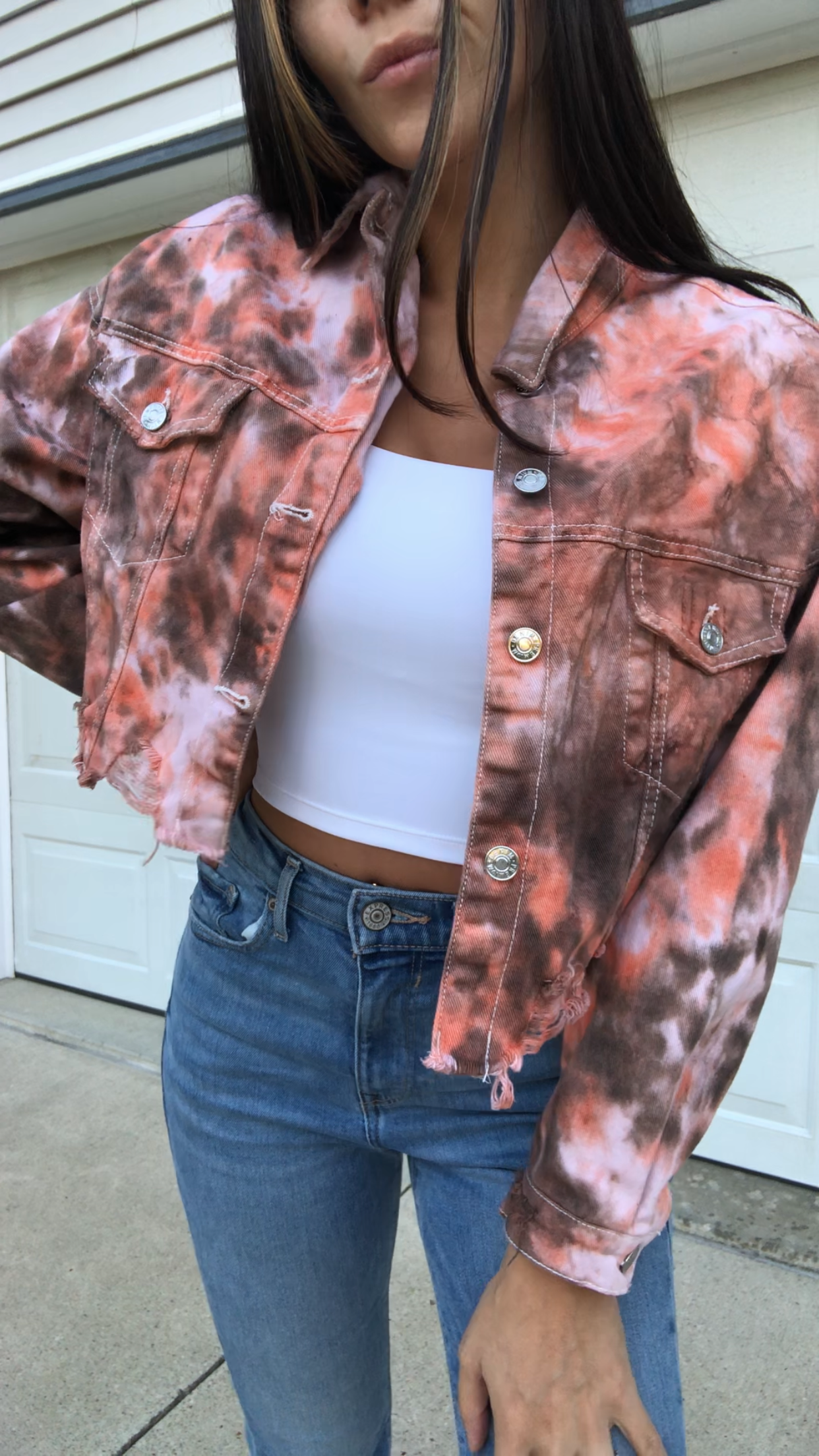 TIE DYE CROPPED JACKET