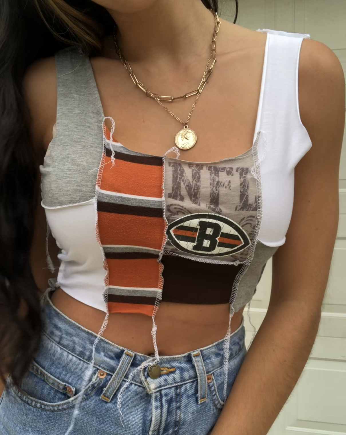 CLEVELAND BROWNS GREY PATCHWORK TANK