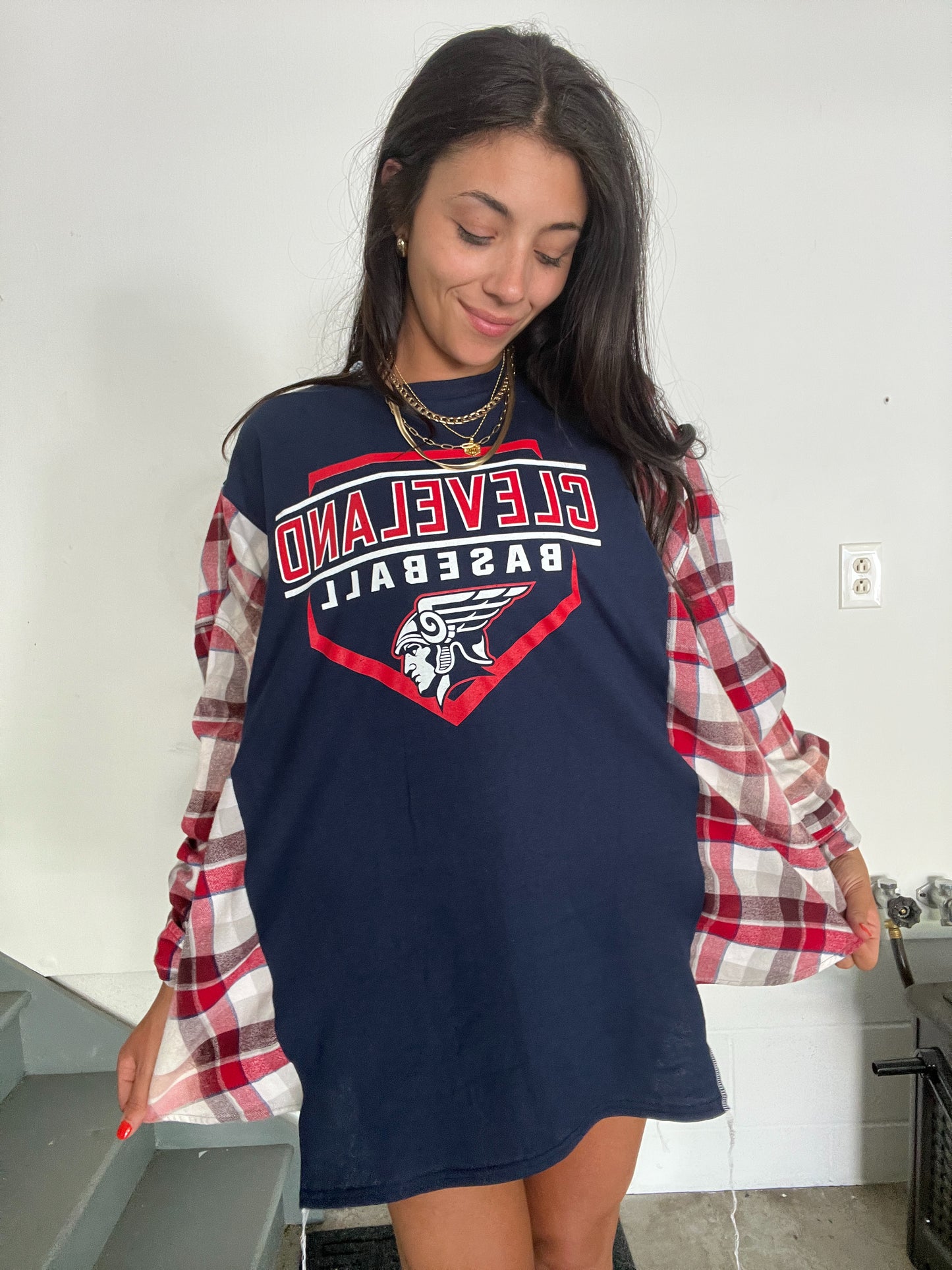 CLE BASEBALL FLANNEL TEE