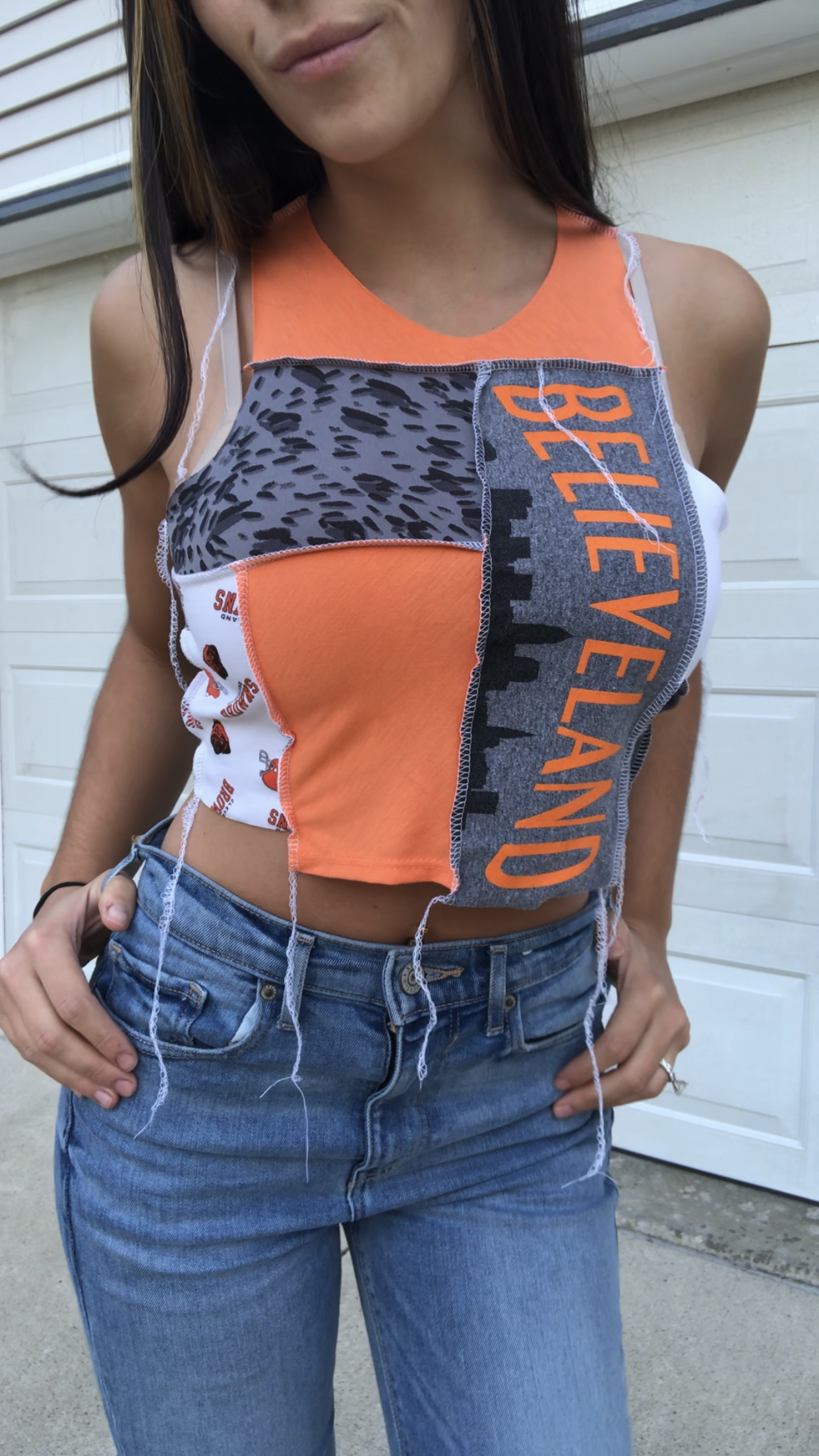 HIGH NECK BELIEVELAND PATCHWORK TANK