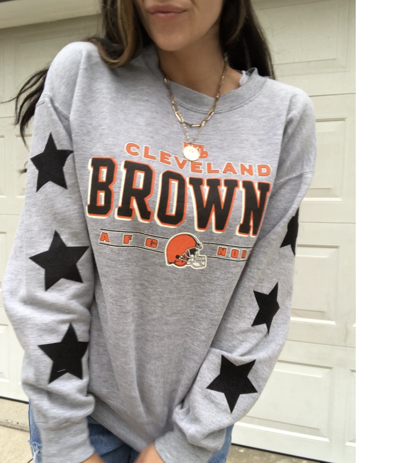 VINTAGE BROWNS STARRY SLEEVE CREW