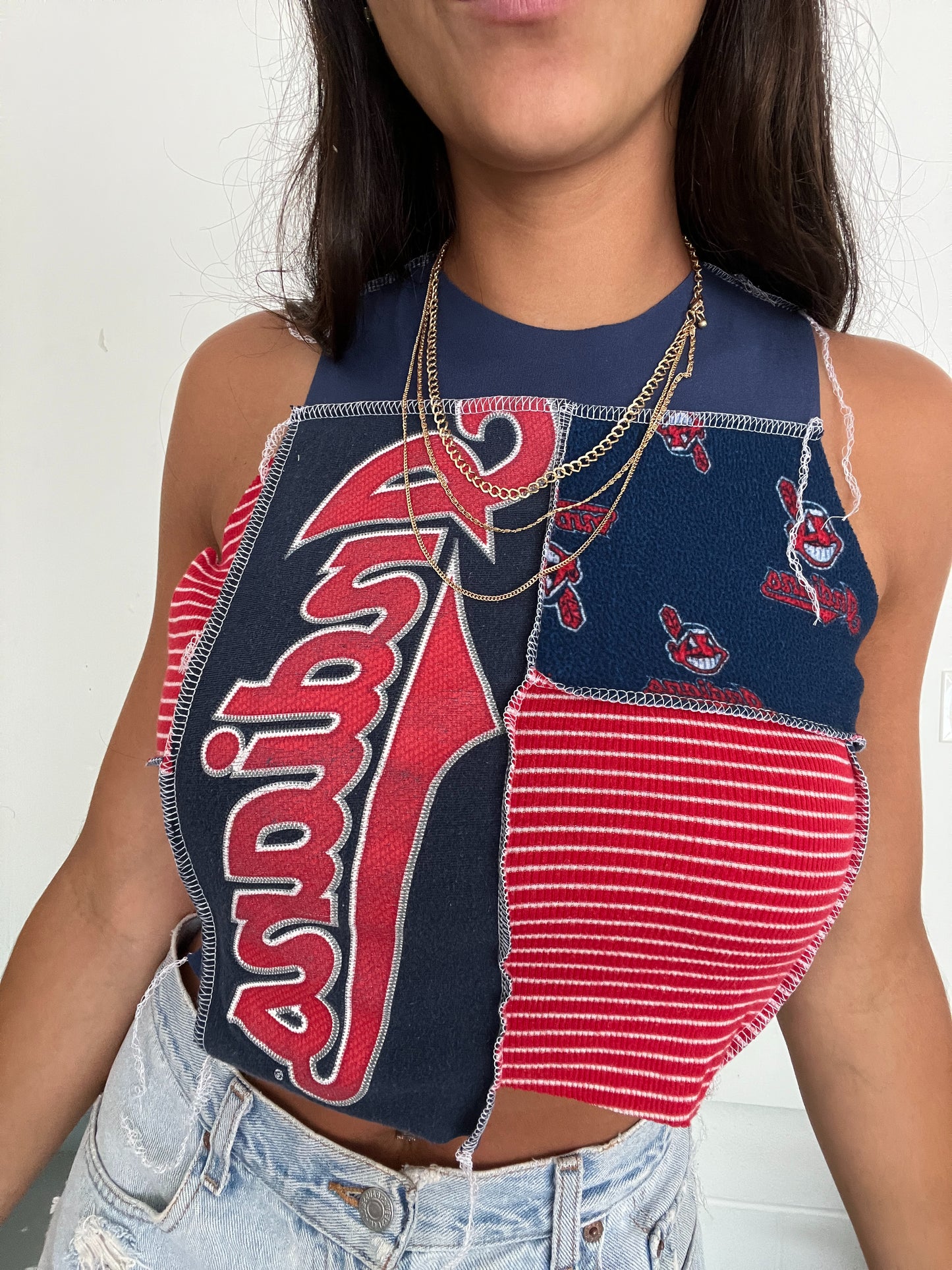 NAVY AND RED CLASSIC PATCHWORK TANK
