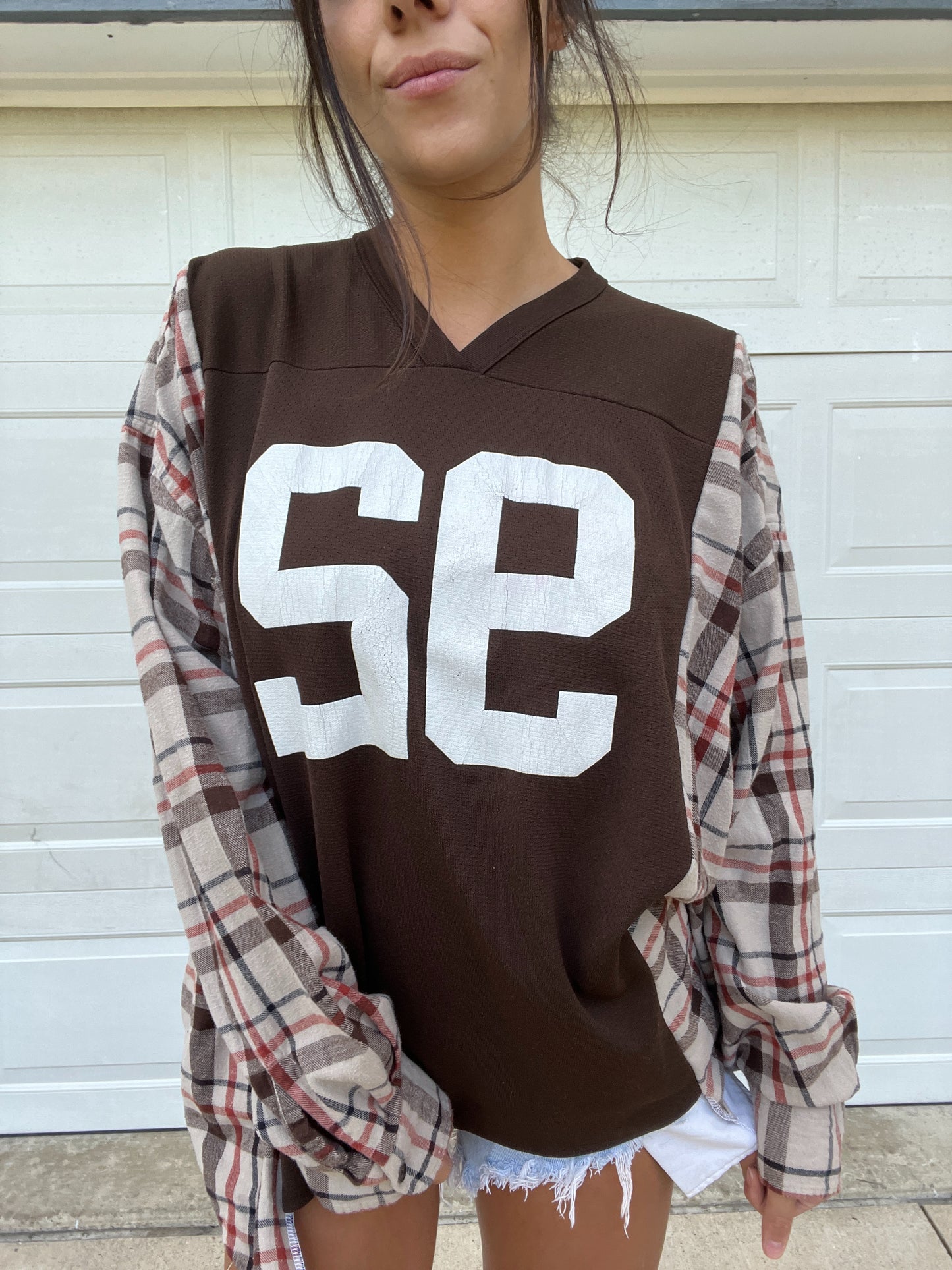 C BROWN JERSEY X FLANNEL