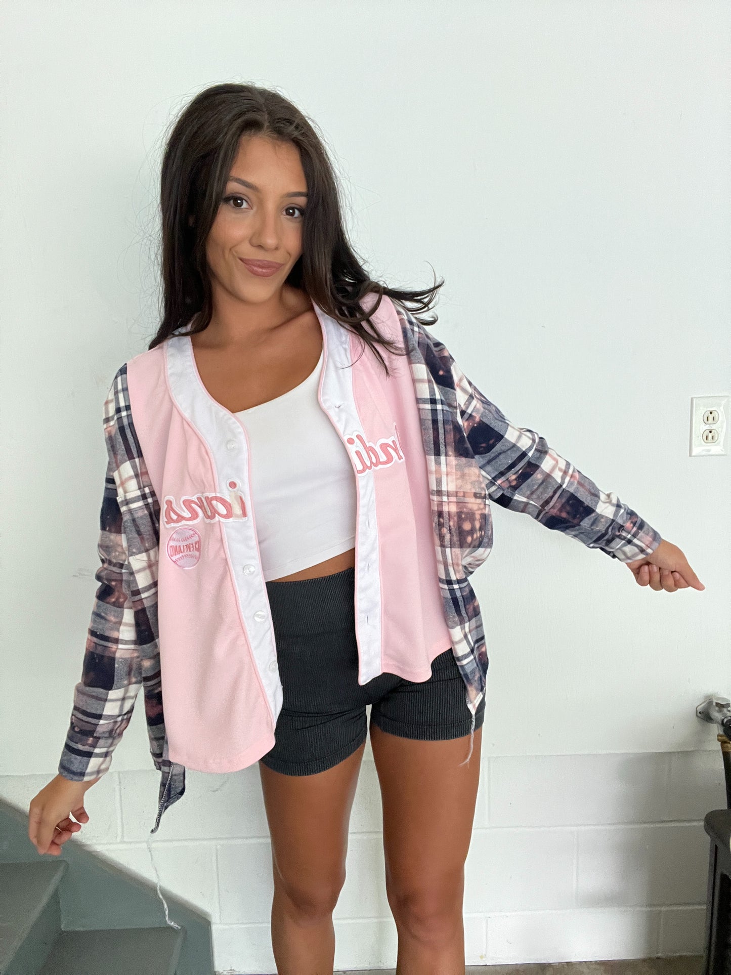 NO NAME PINK JERSEY FLANNEL