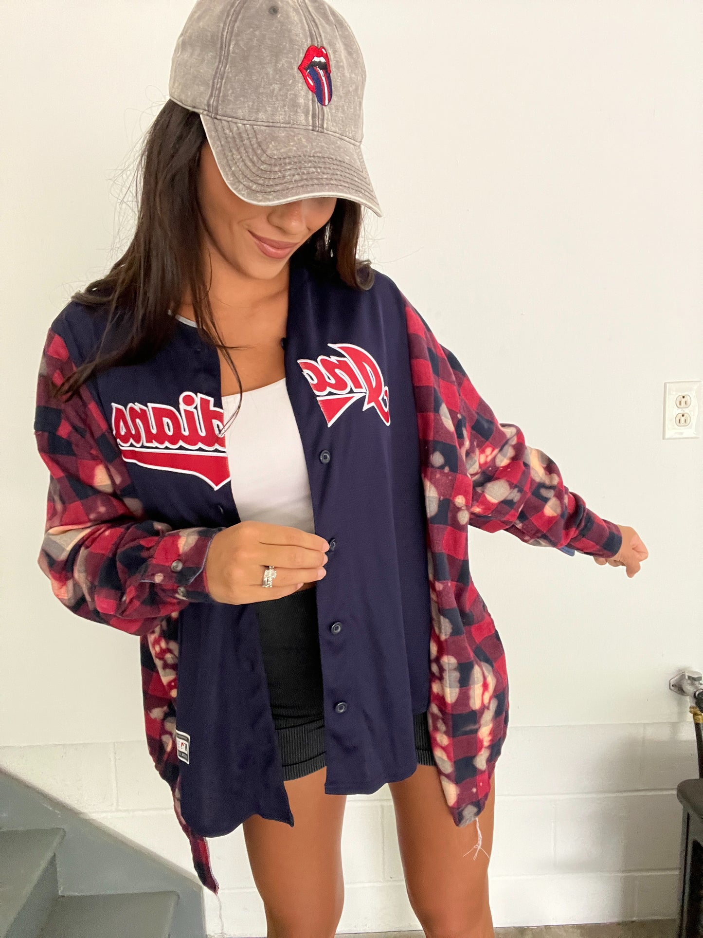 NAVY BLEACHED JERSEY FLANNEL