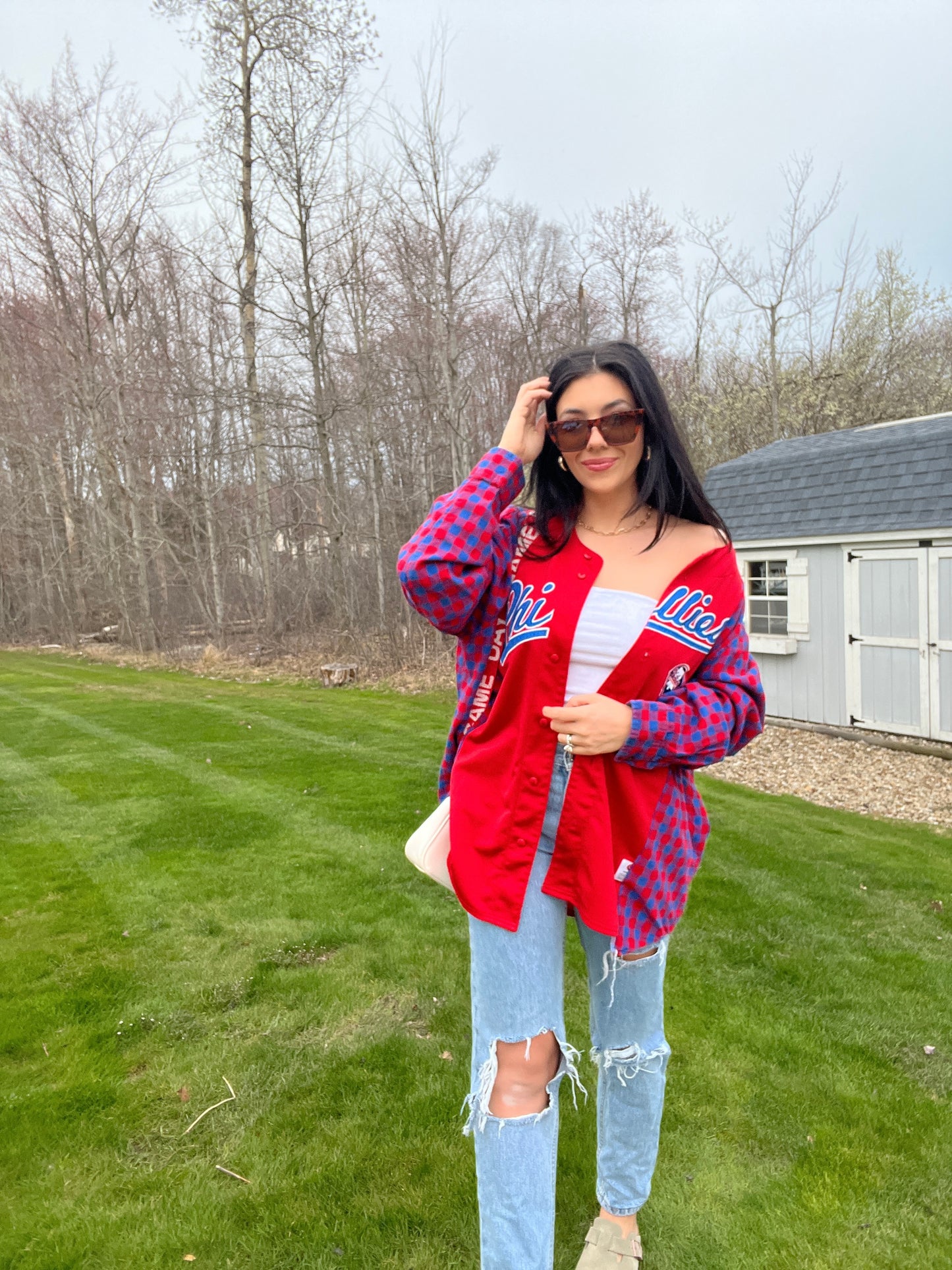 RED PHILLIES JERSEY X FLANNEL