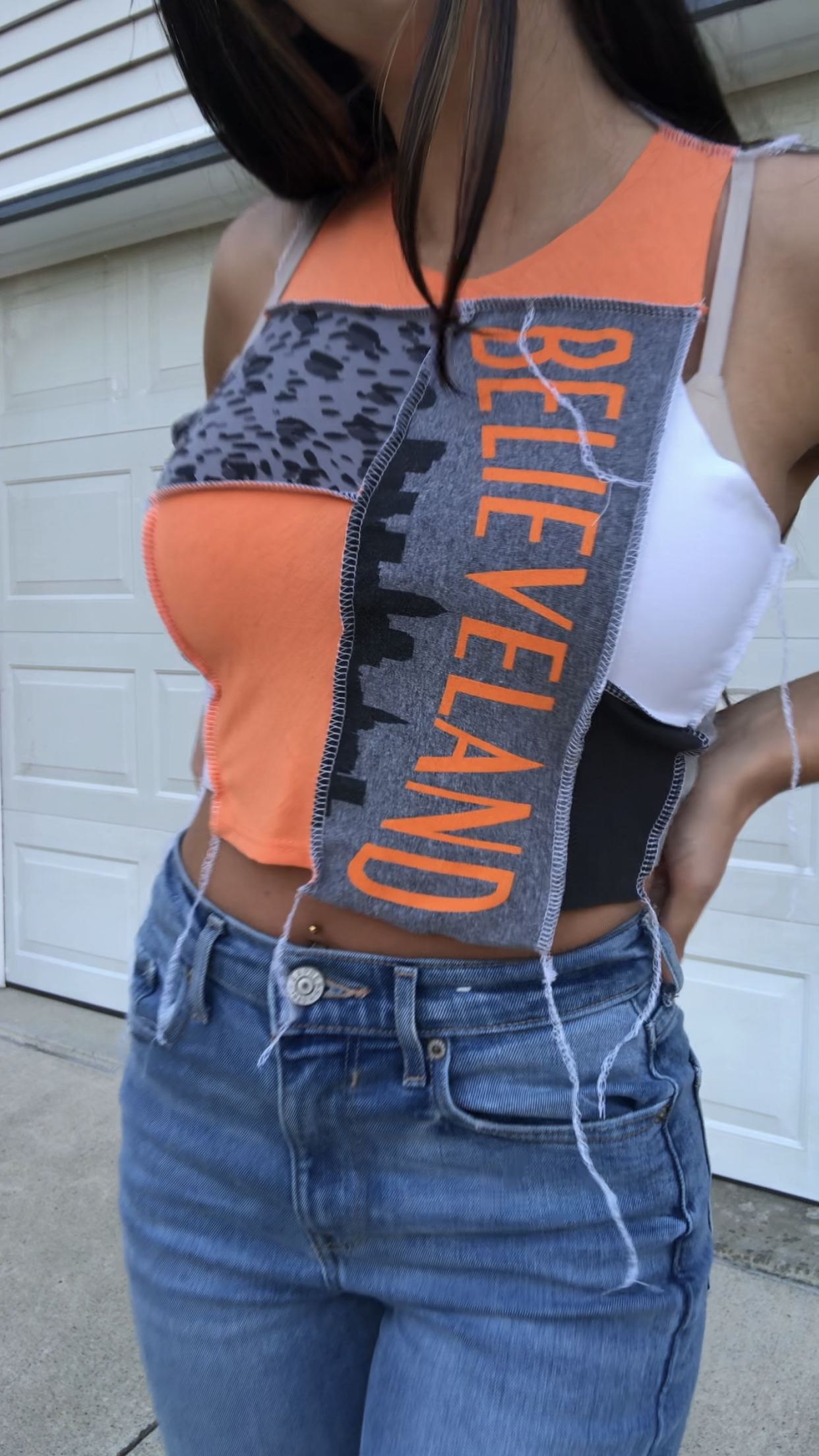HIGH NECK BELIEVELAND PATCHWORK TANK