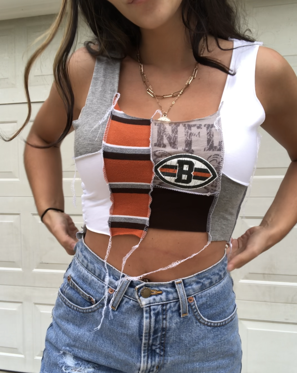 CLEVELAND BROWNS GREY PATCHWORK TANK