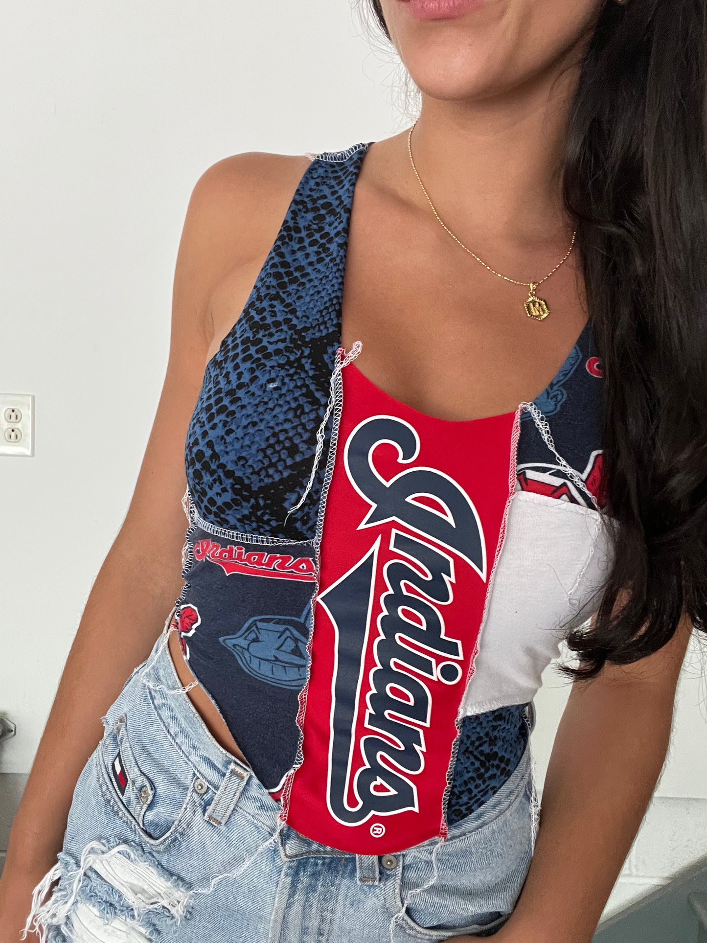 SNAKE PRINT PATCHWORK TANK