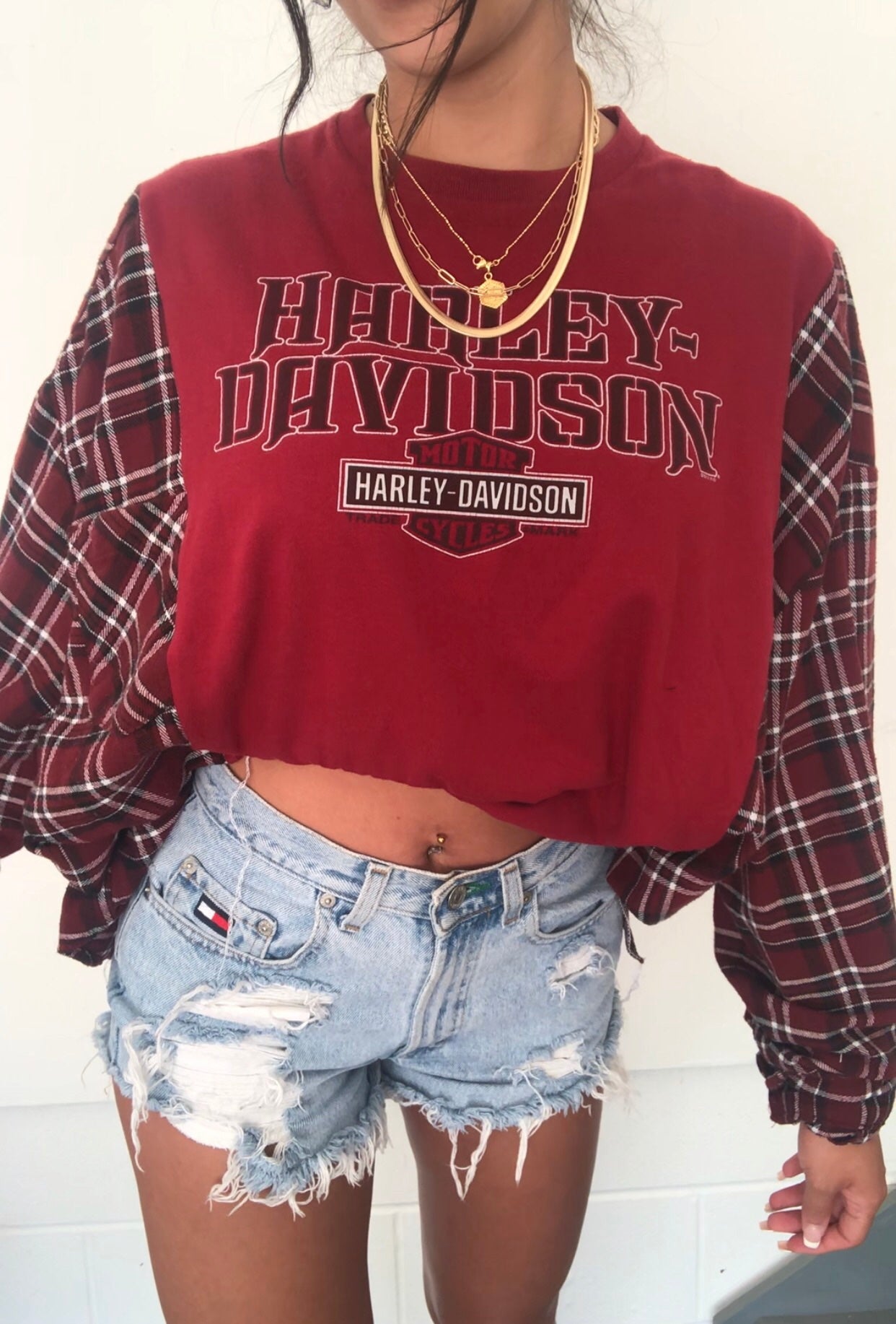 HARLEY DAVIDSON FLANNEL TOP