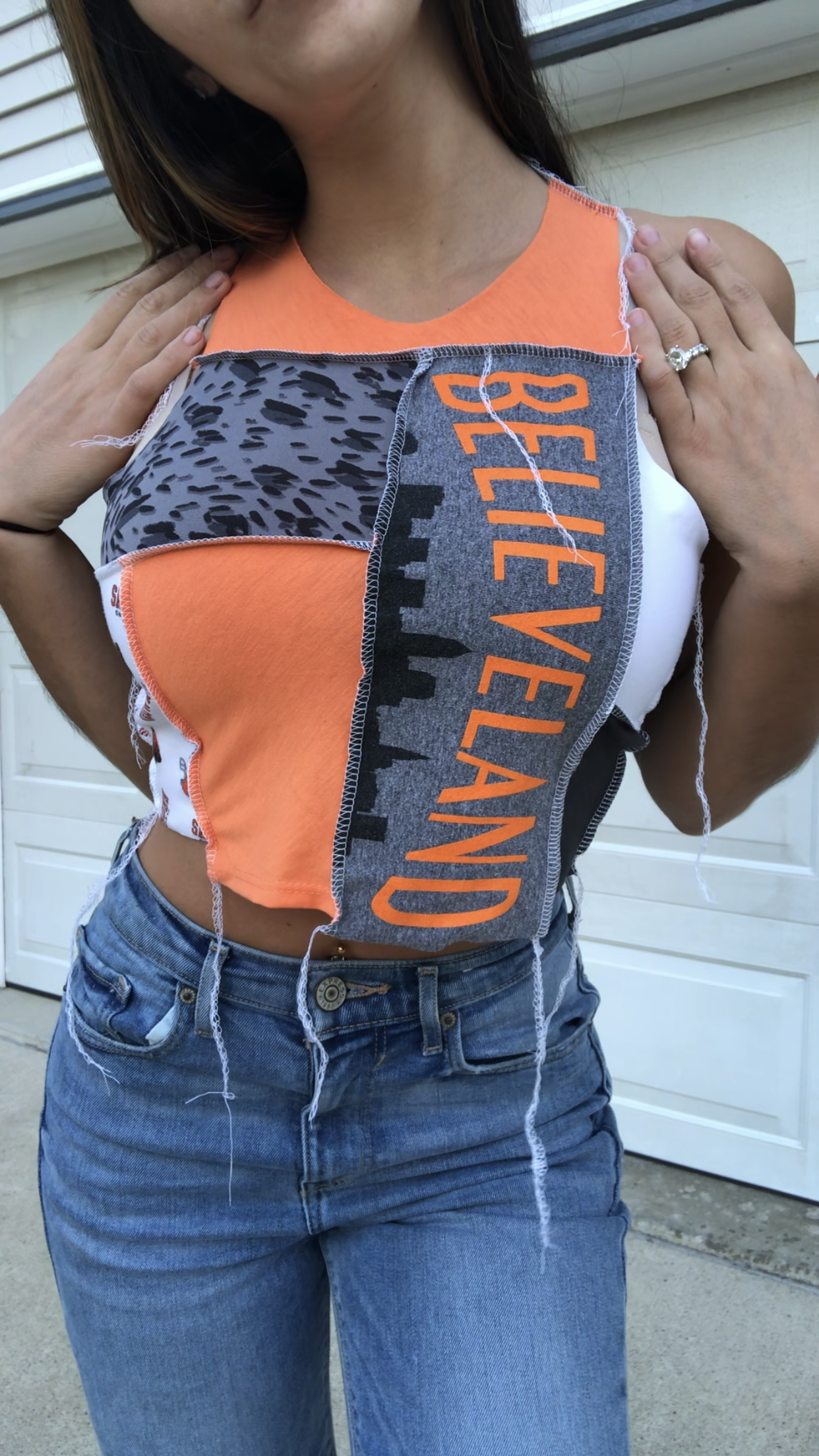 HIGH NECK BELIEVELAND PATCHWORK TANK