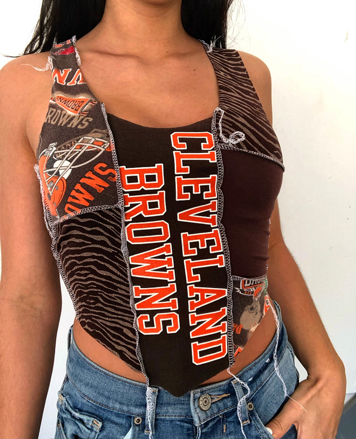 Brown Zebra Browns Patchwork Tank