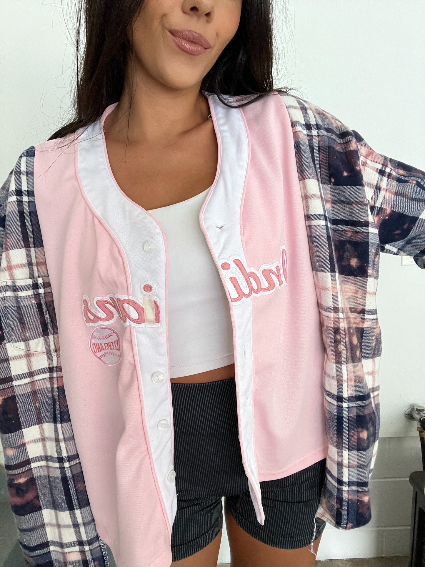 NO NAME PINK JERSEY FLANNEL