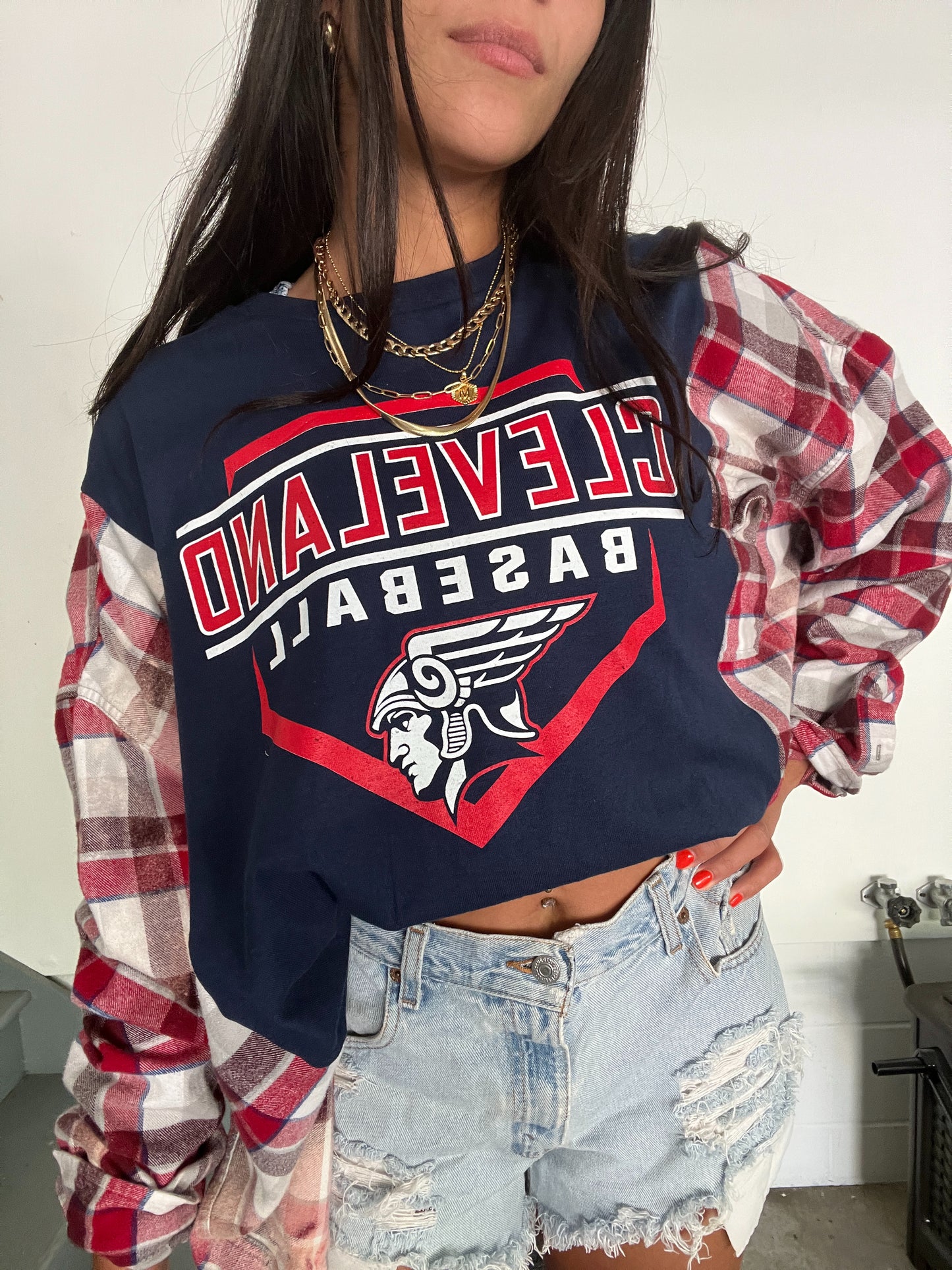 CLE BASEBALL FLANNEL TEE