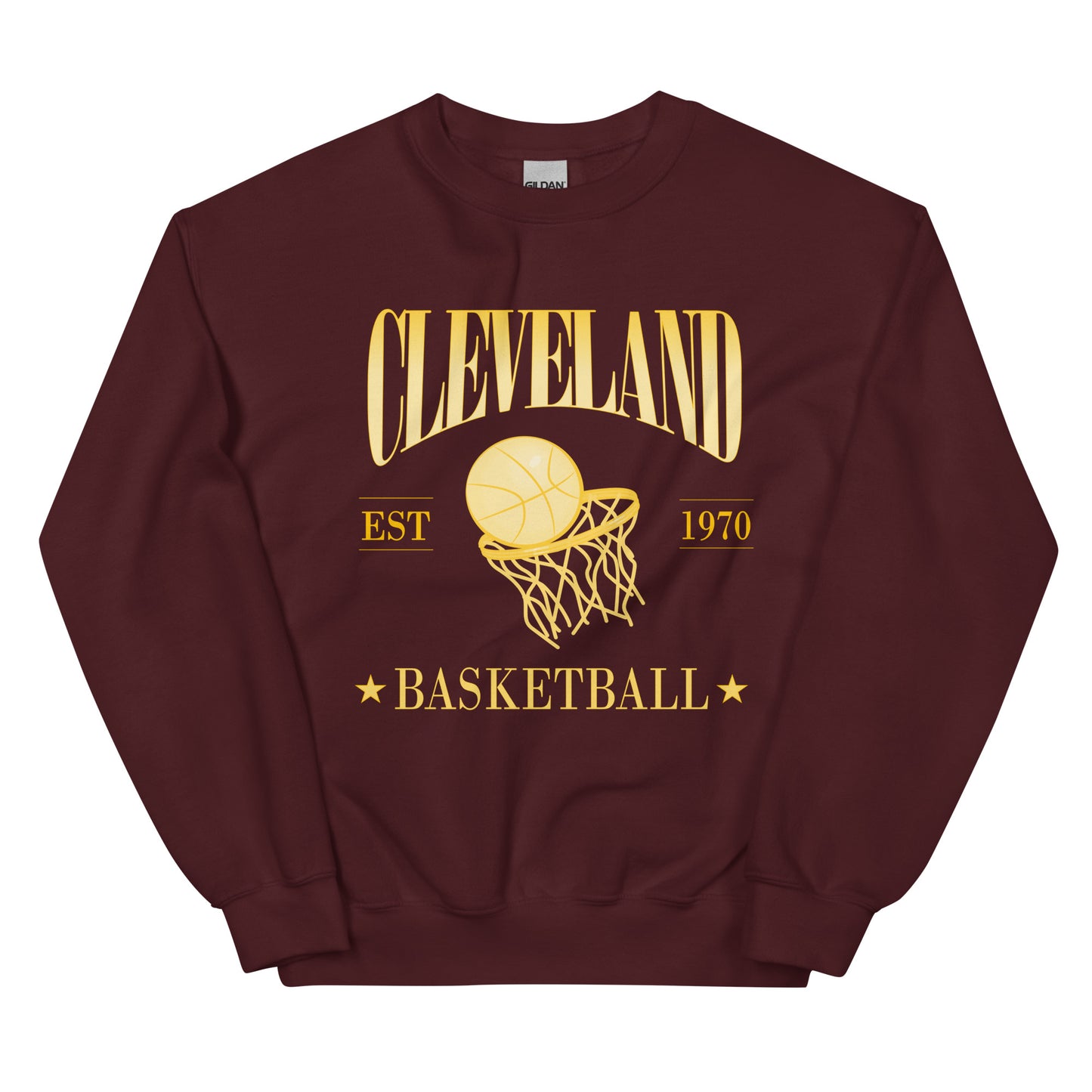 WINE & GOLD CLEVELAND BASKETBALL CREWNECK