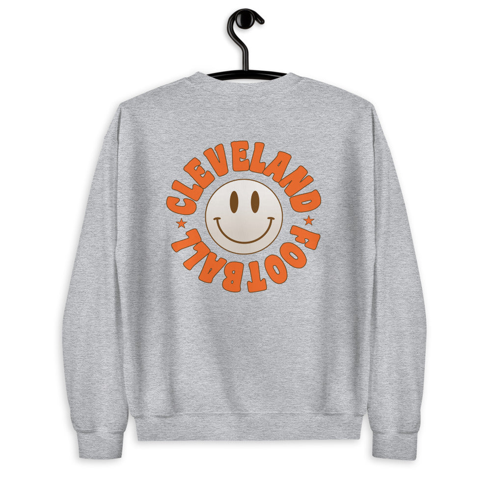CLEVELAND FOOTBALL SMILEY (BACK) UNISEX SWEATSHIRT