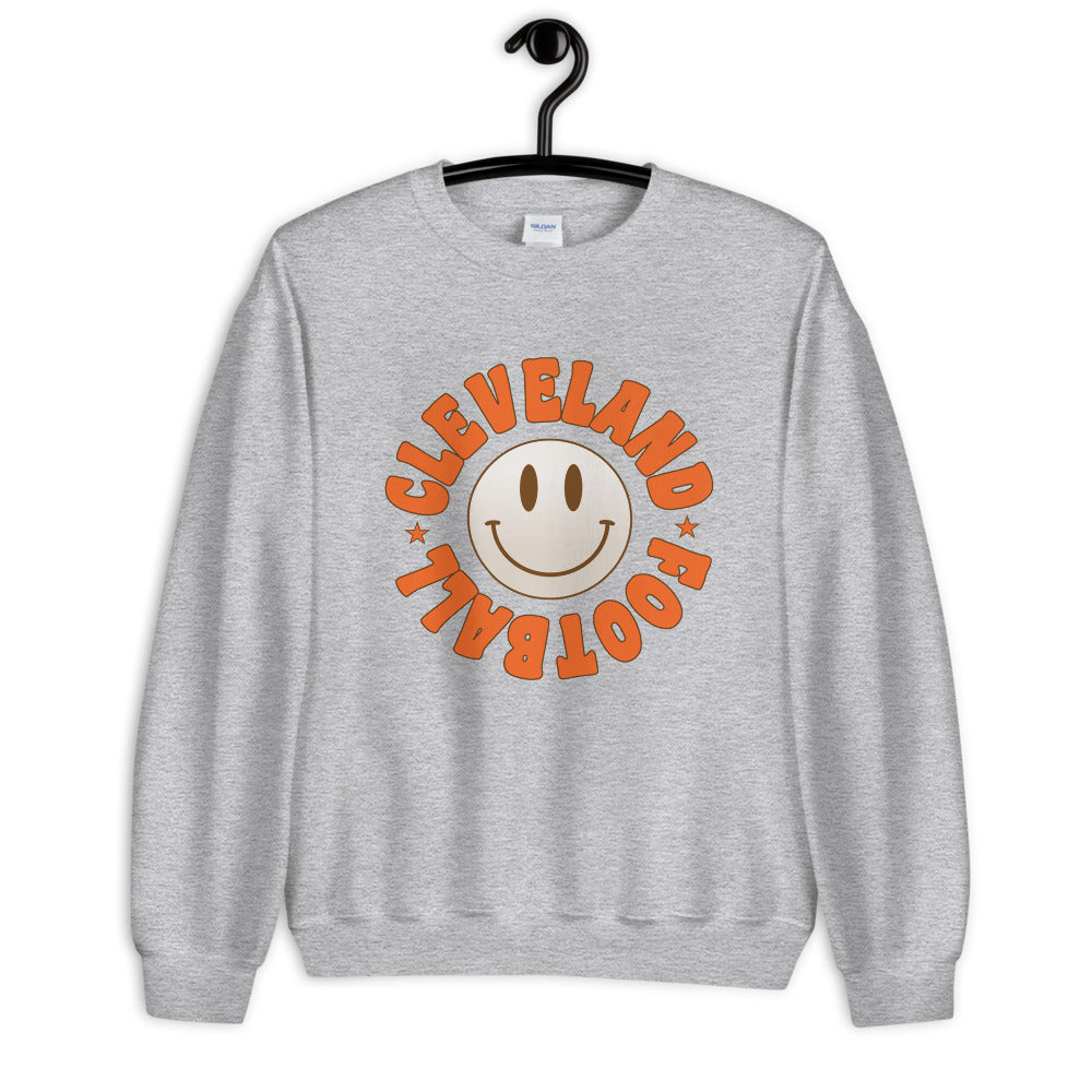 CLEVELAND FOOTBALL SMILEY (FRONT) UNISEX SWEATSHIRT