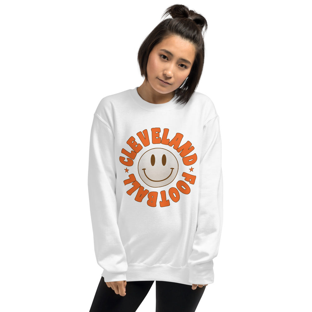 CLEVELAND FOOTBALL SMILEY (FRONT) UNISEX SWEATSHIRT