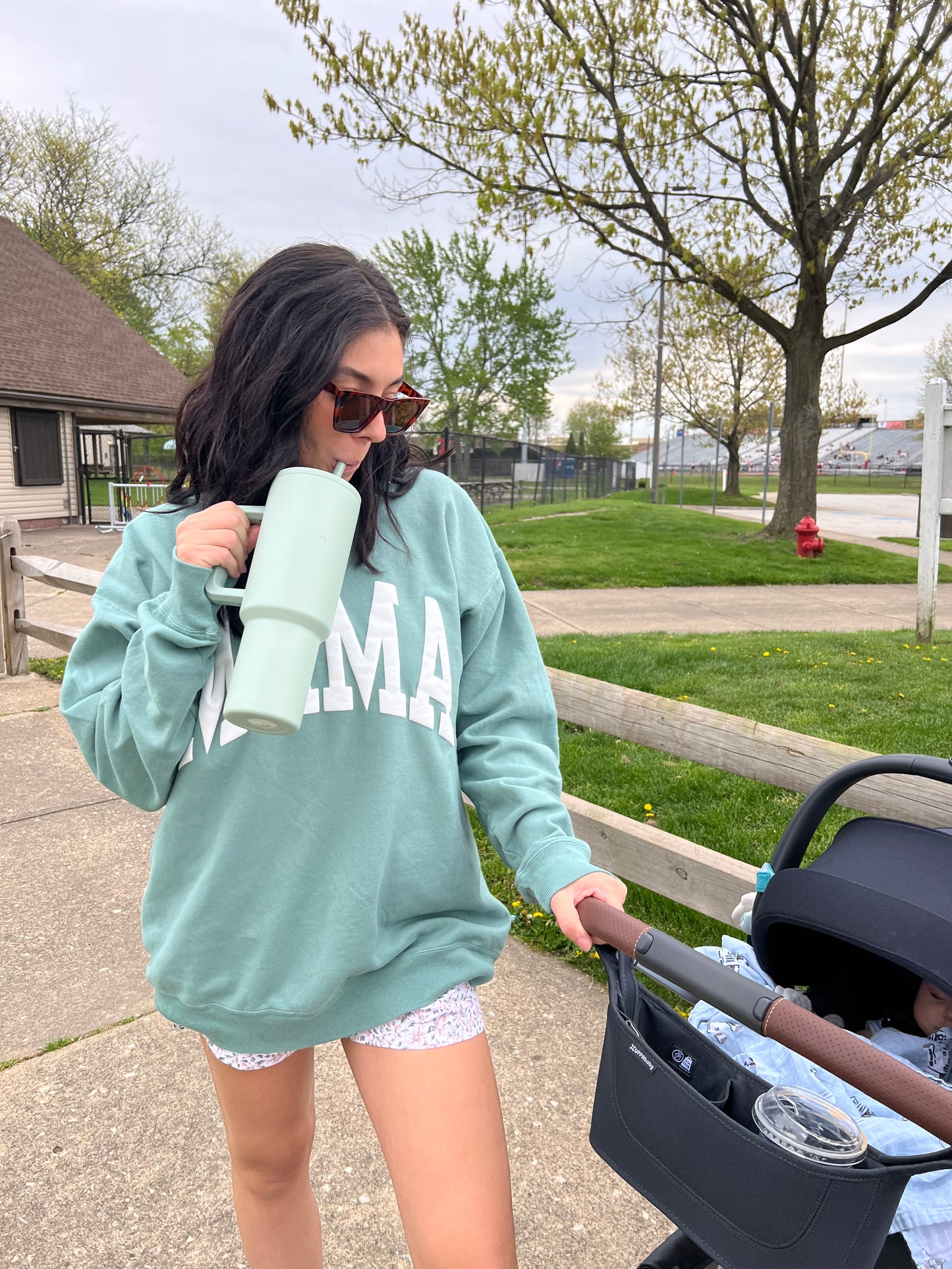 Mama Crewneck- Sage Green