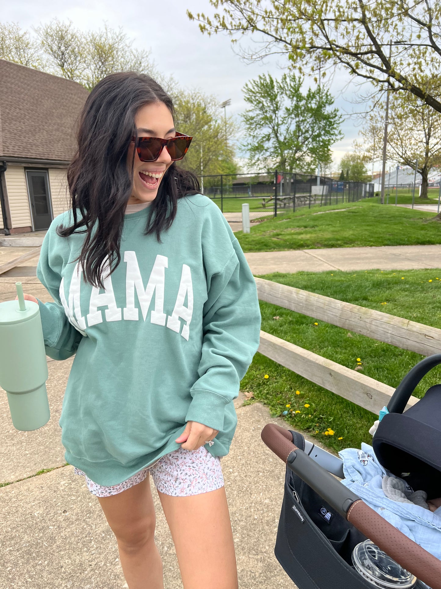 Mama Crewneck- Sage Green