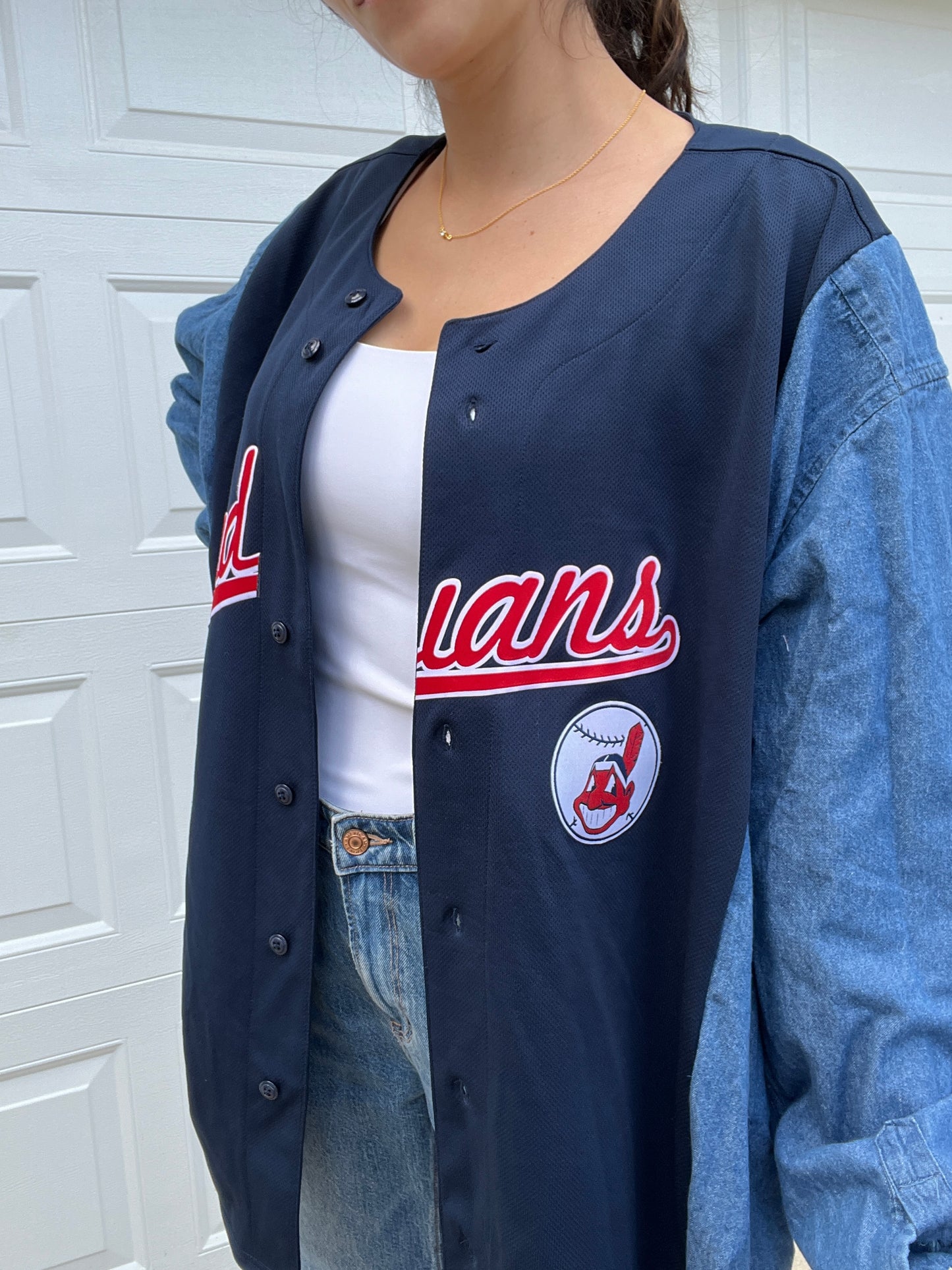 INDIANS DENIM SLEEVE JERSEY