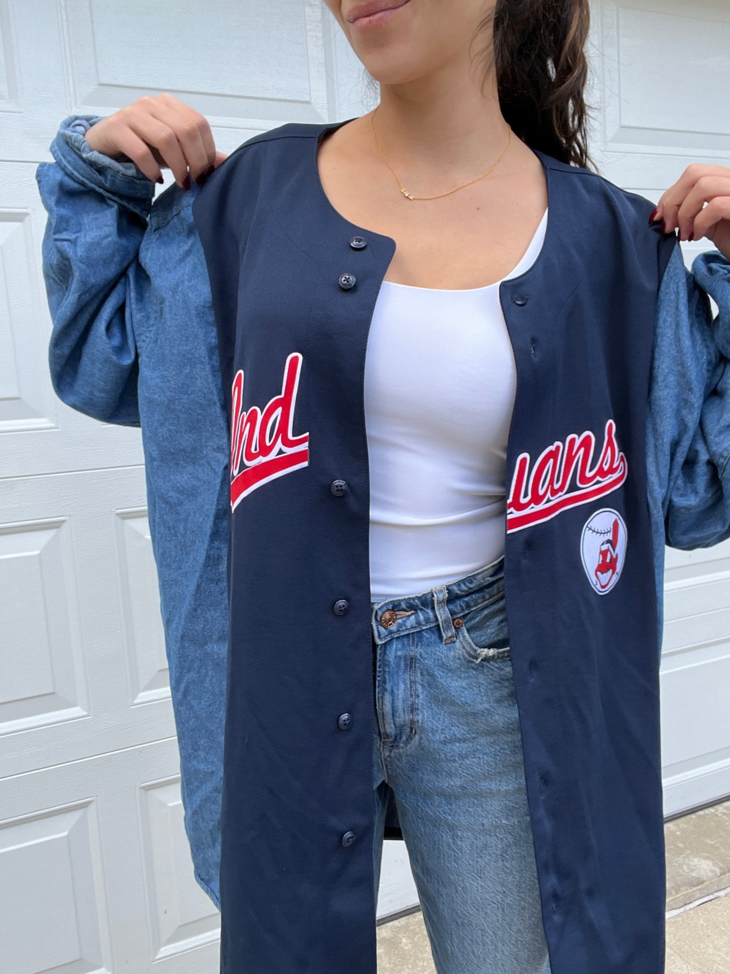 INDIANS DENIM SLEEVE JERSEY