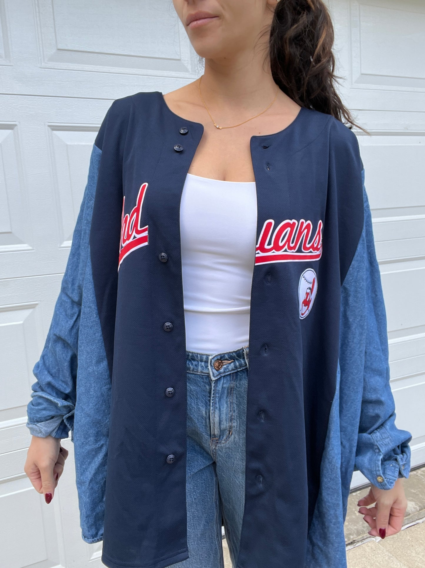 INDIANS DENIM SLEEVE JERSEY