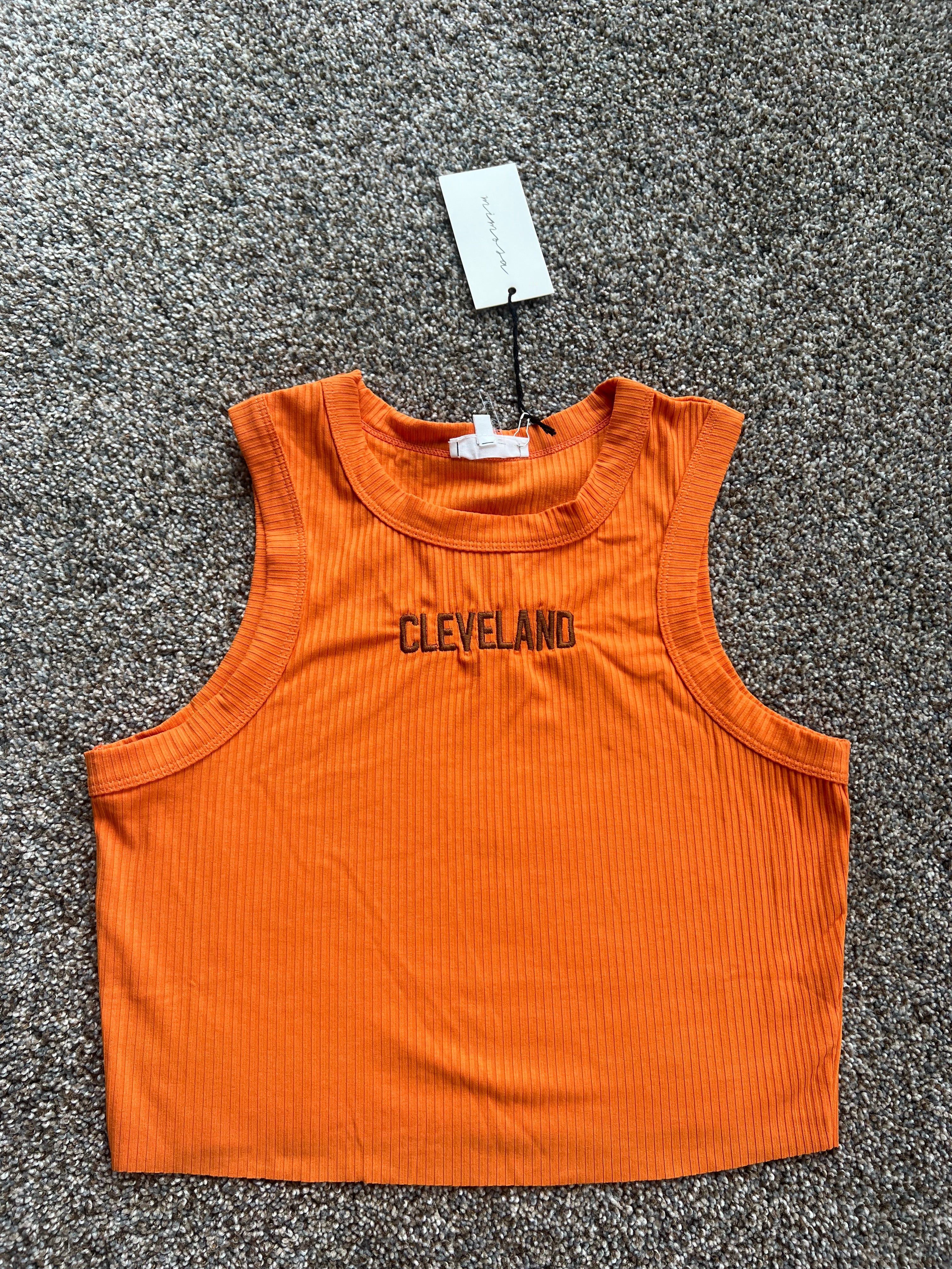 Embroidered Cleveland Tank- Orange – Mel's Fashion Flips