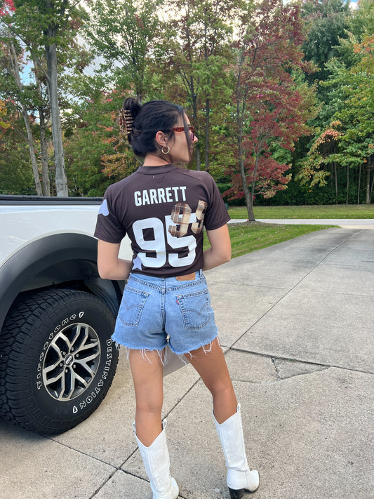 Myles Garrett Plaid Sticker Jersey