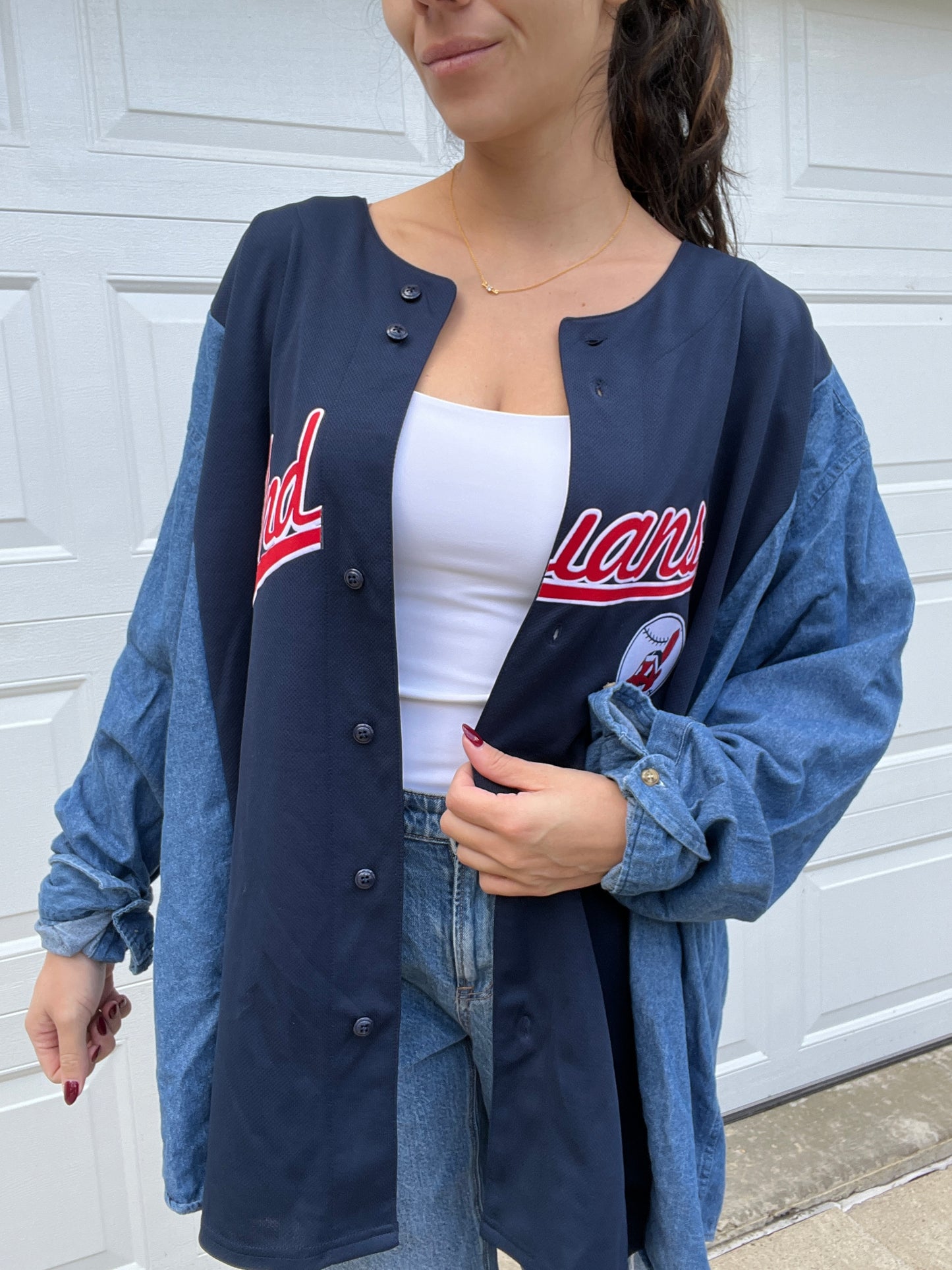 INDIANS DENIM SLEEVE JERSEY