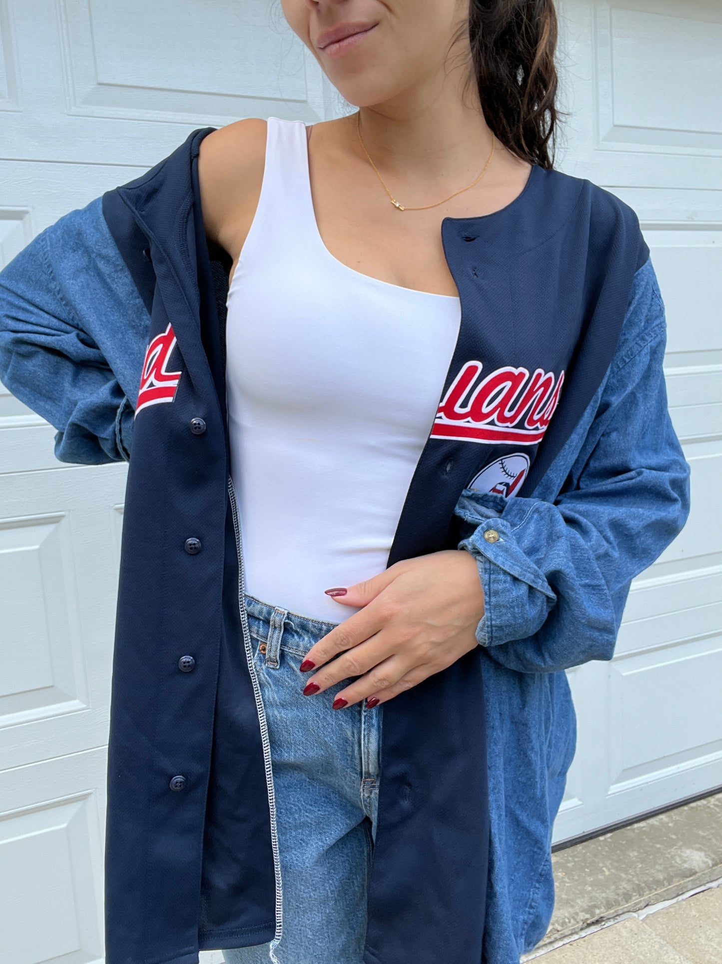 INDIANS DENIM SLEEVE JERSEY