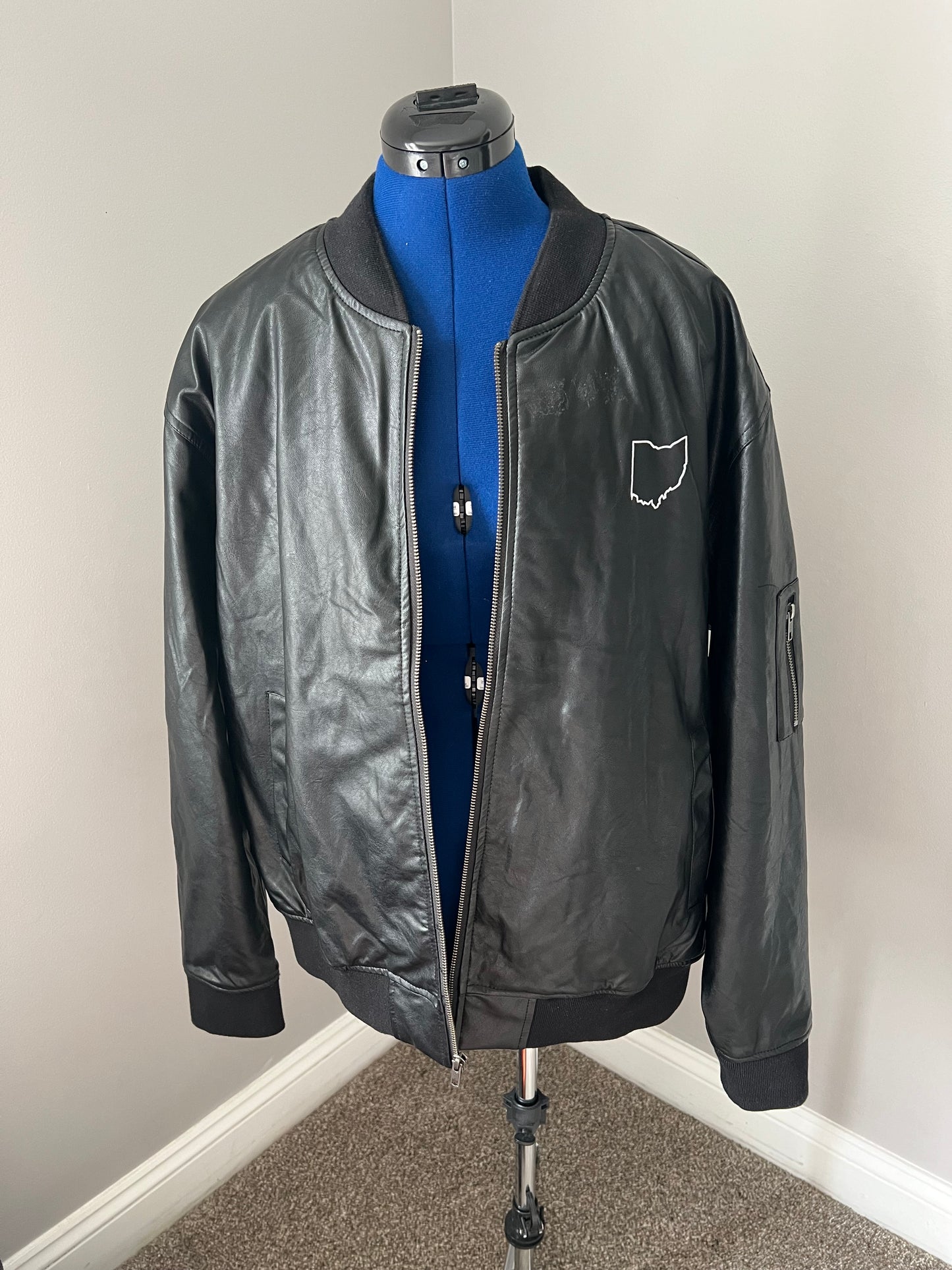 Story Sale Cleveland Faux Leather Embroidered Jacket