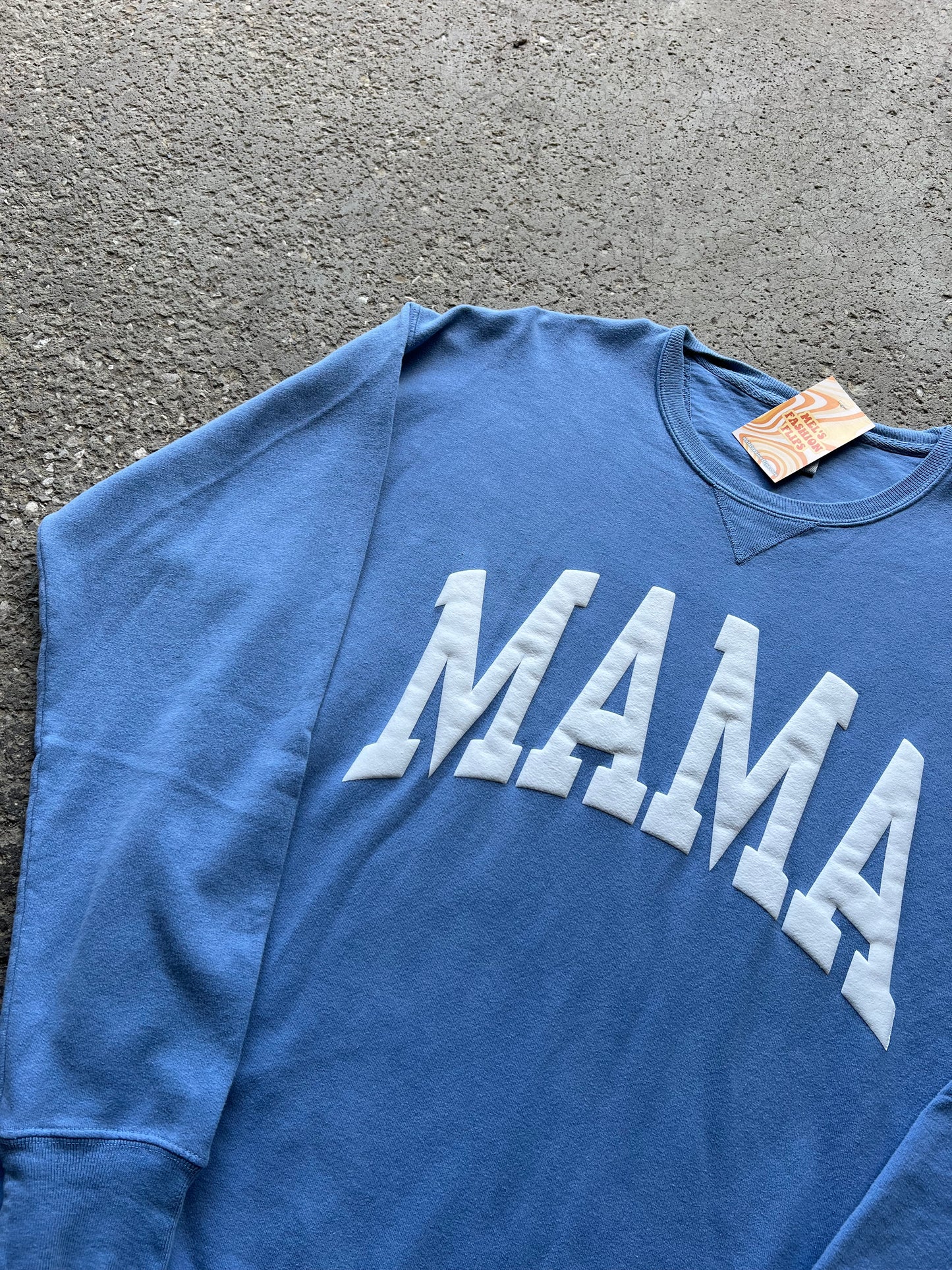 Mama Crewneck- Periwinkle Blue