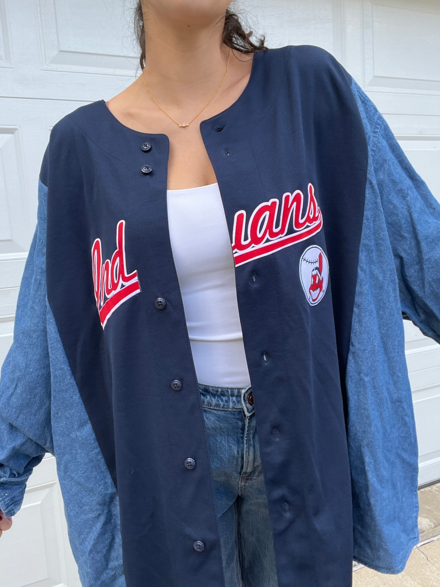 INDIANS DENIM SLEEVE JERSEY