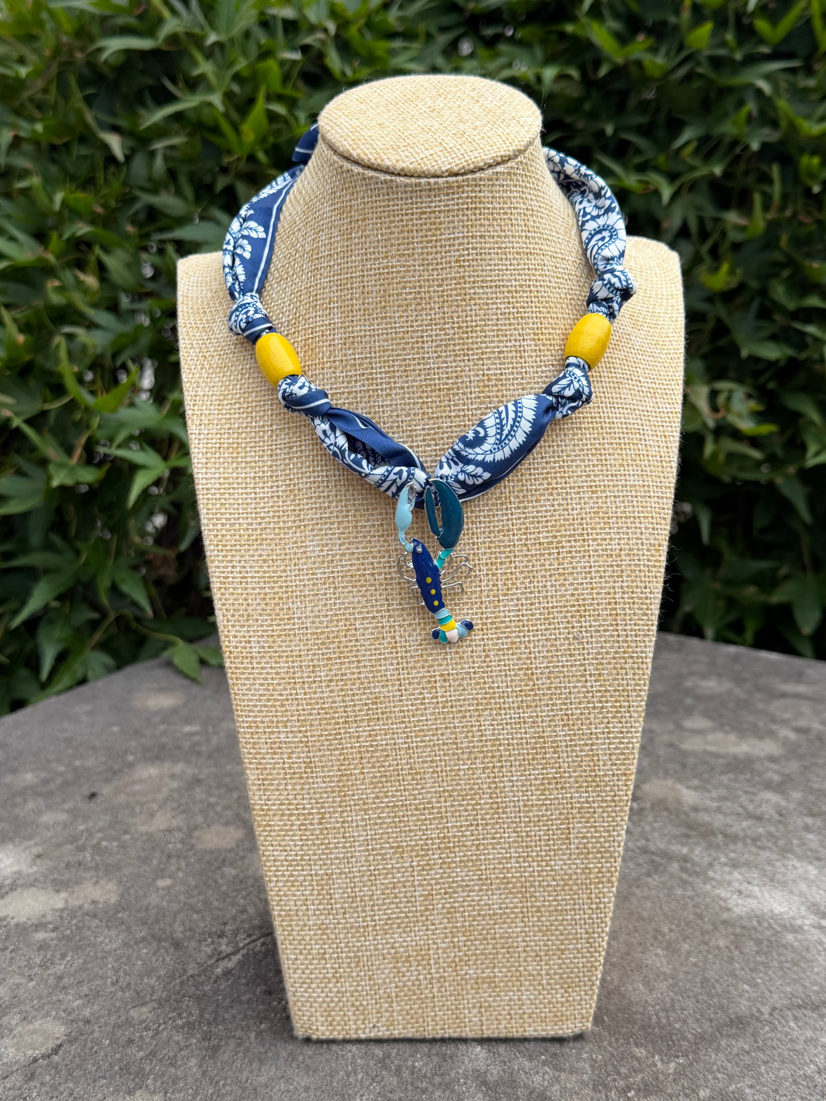 Crawfish Vintage Pendant Necklace