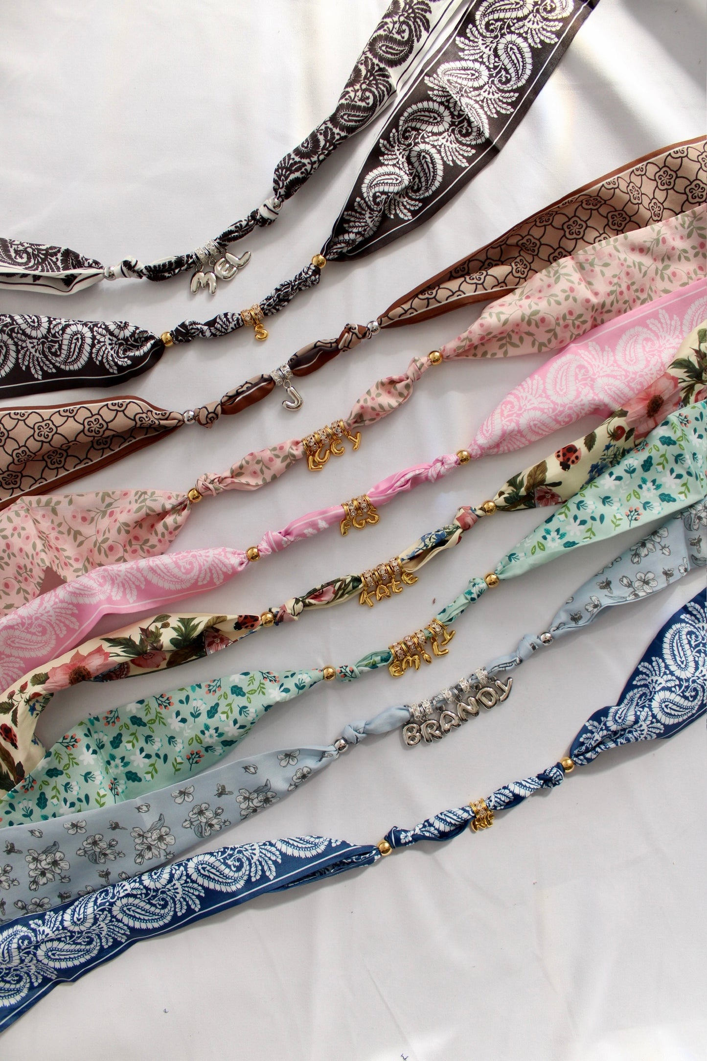 BUBBLE LETTER CUSTOM SCARF NECKLACE