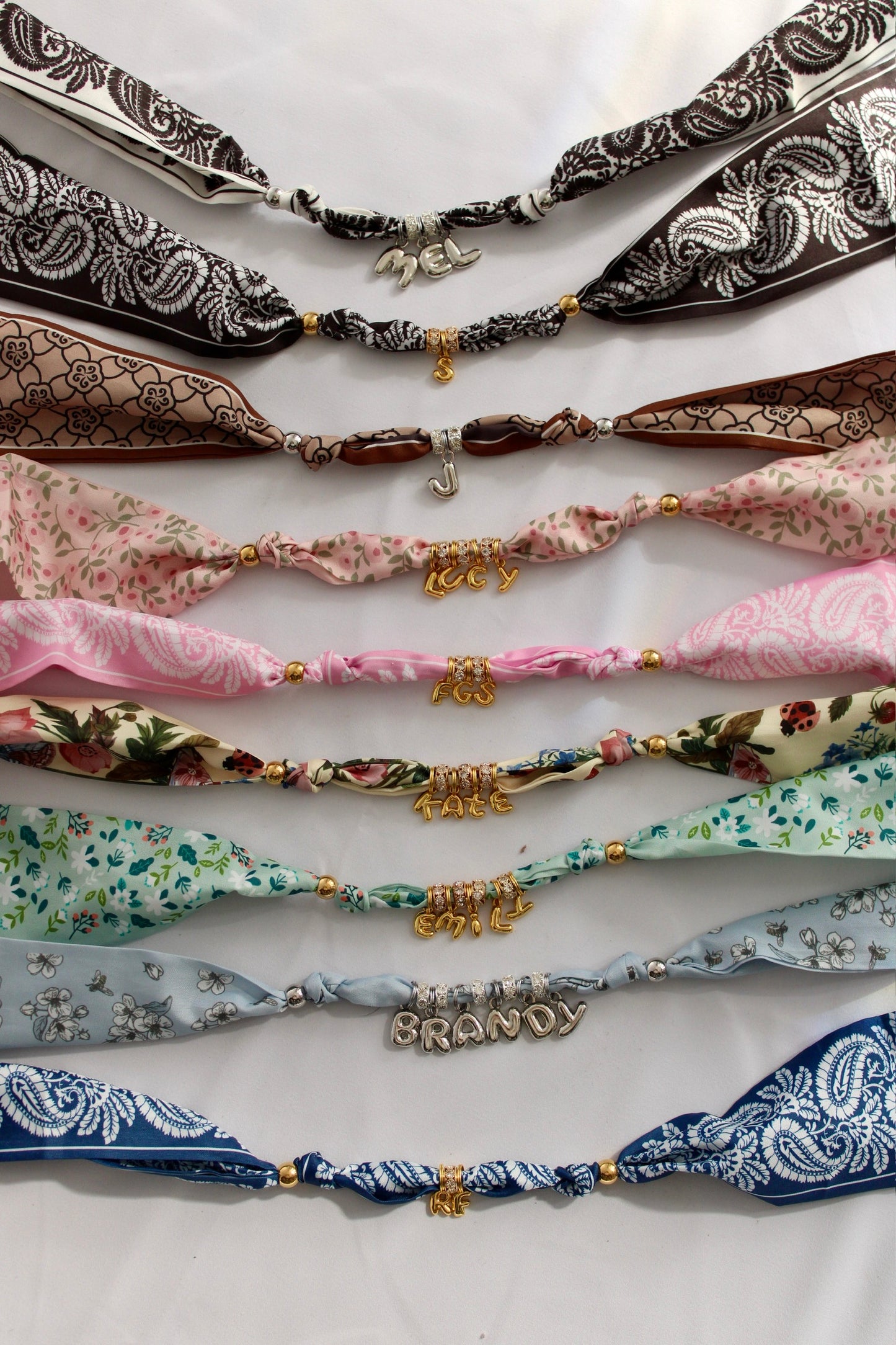 BUBBLE LETTER CUSTOM SCARF NECKLACE