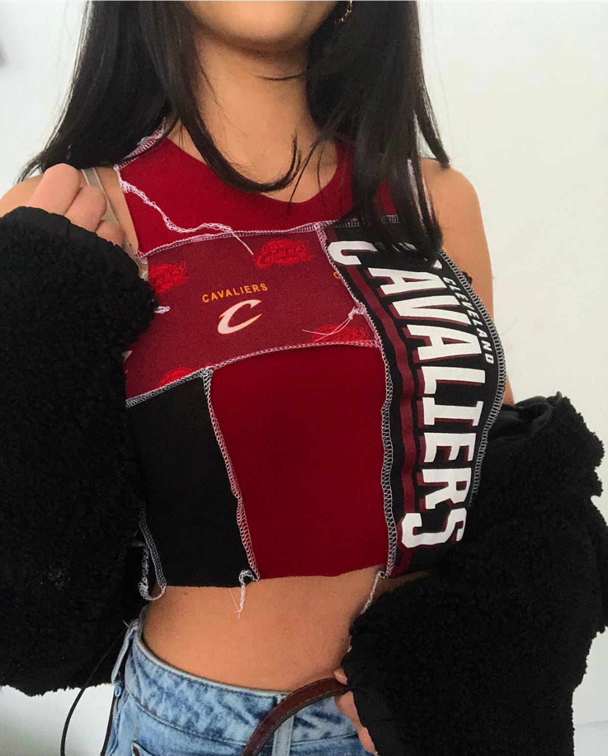 CAVS BLACK AND MAROON PATCHWORK TANK