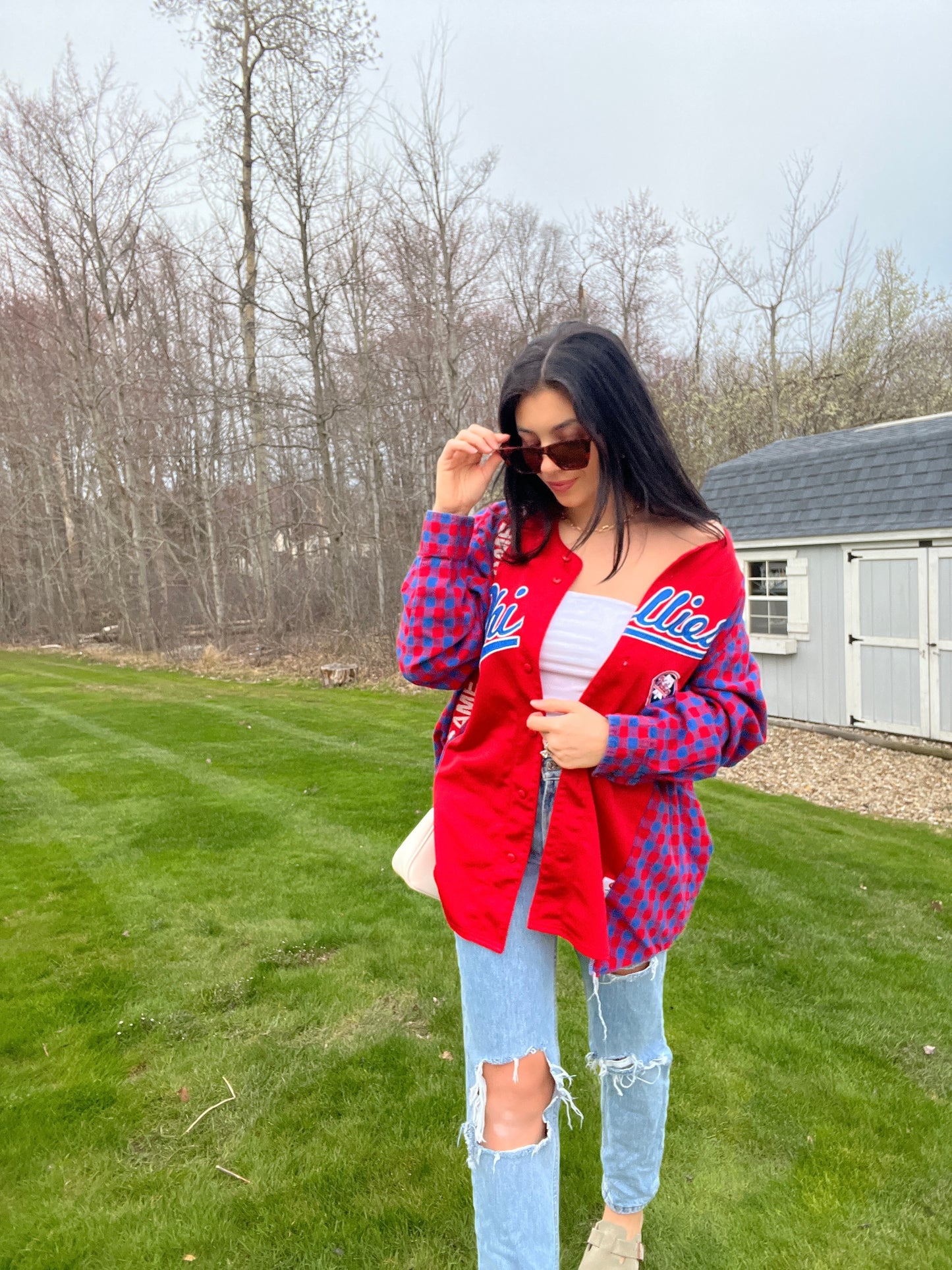 RED PHILLIES JERSEY X FLANNEL
