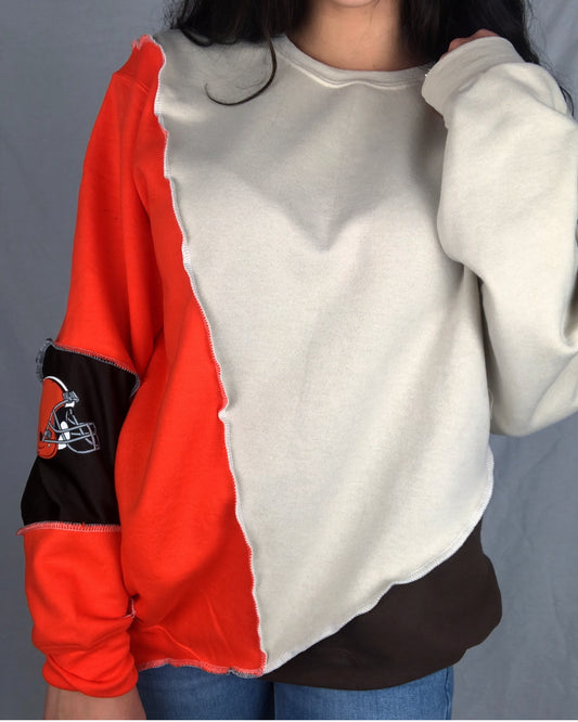 BROWNS COLOR BLOCK CREWNECK