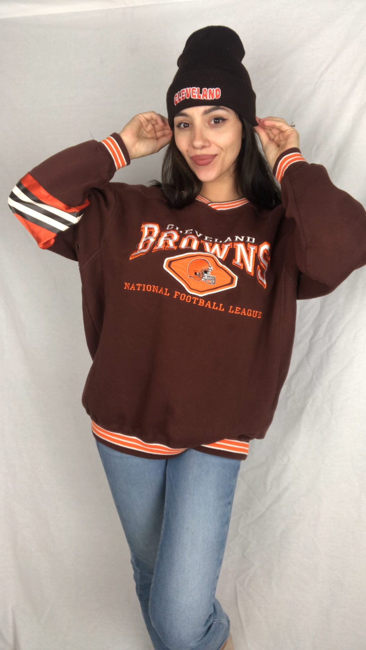 VINTAGE BROWNS CREWNECK WITH JERSEY SLEEVE