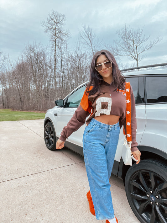SPLIT BROWNS JERSEY X CREWNECK