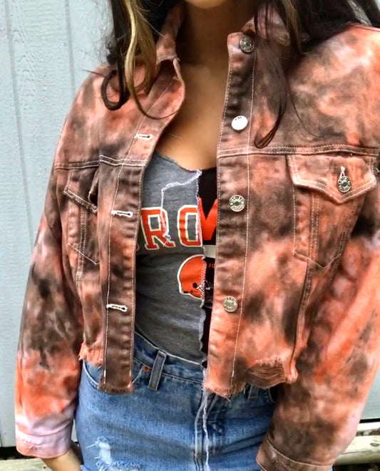 TIE DYE CROPPED JACKET